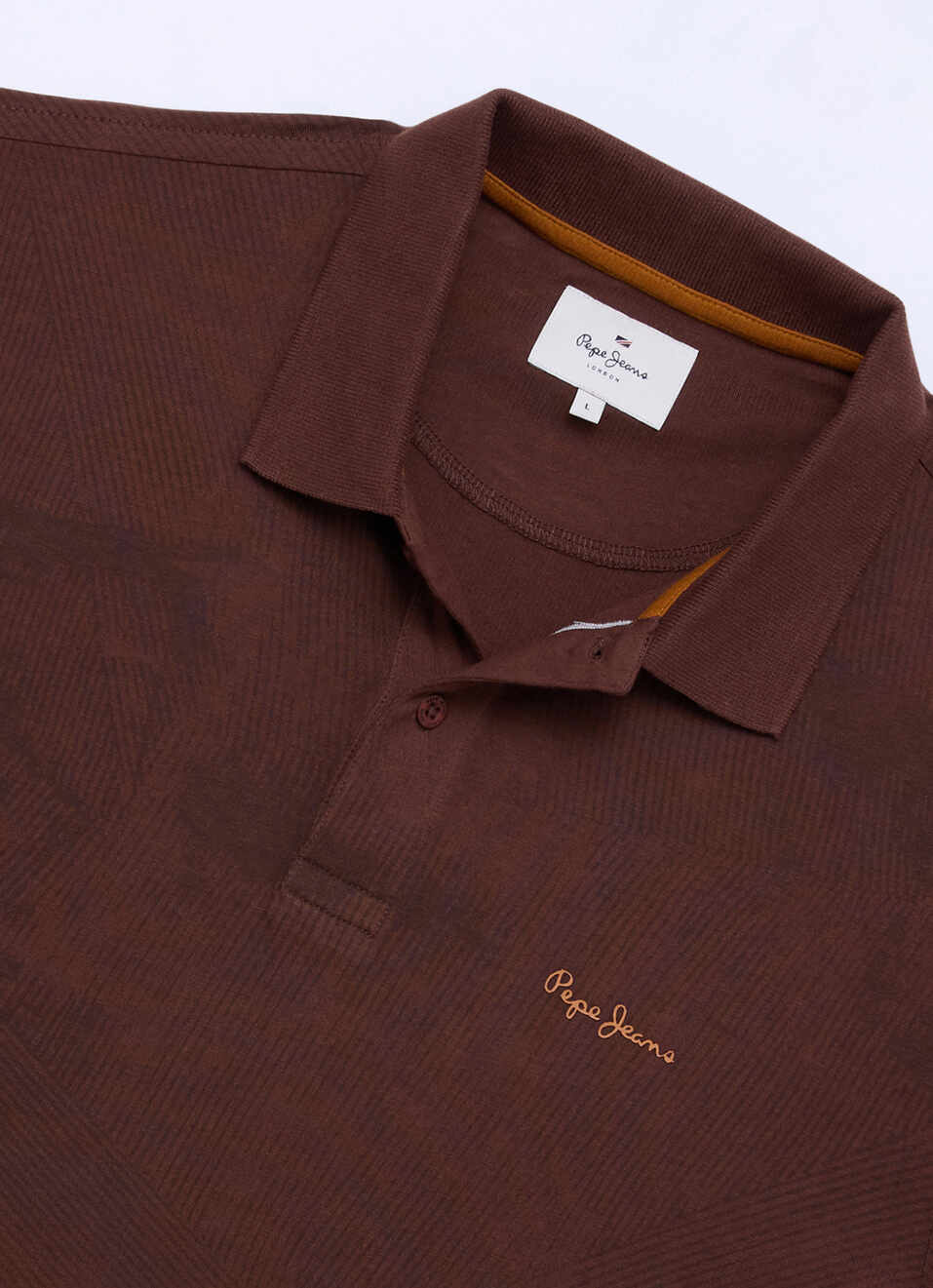 Men Brown Printed Polo Collar T-shirt, , large image number 6
