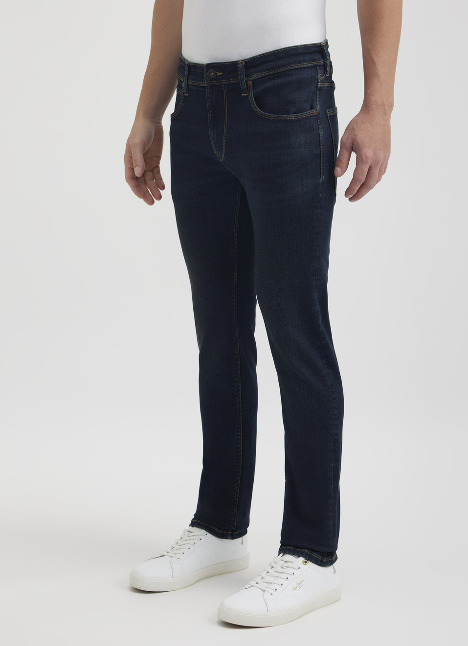 Men Blue Mid Rise Slim Powerflex Jeans, , large image number 3