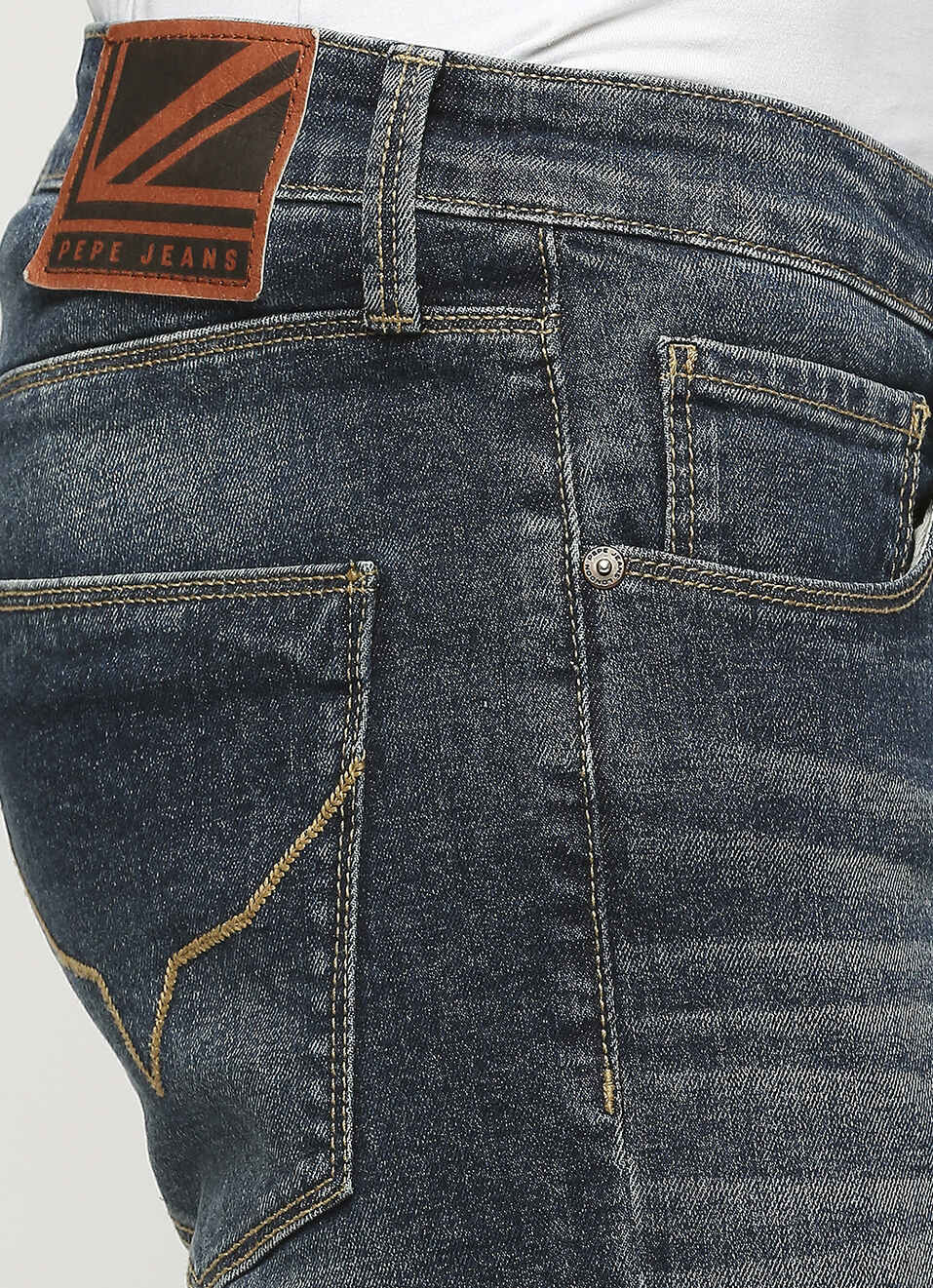 Vapour Dark Blue Low Waist Tapered Jeans, , large image number 4