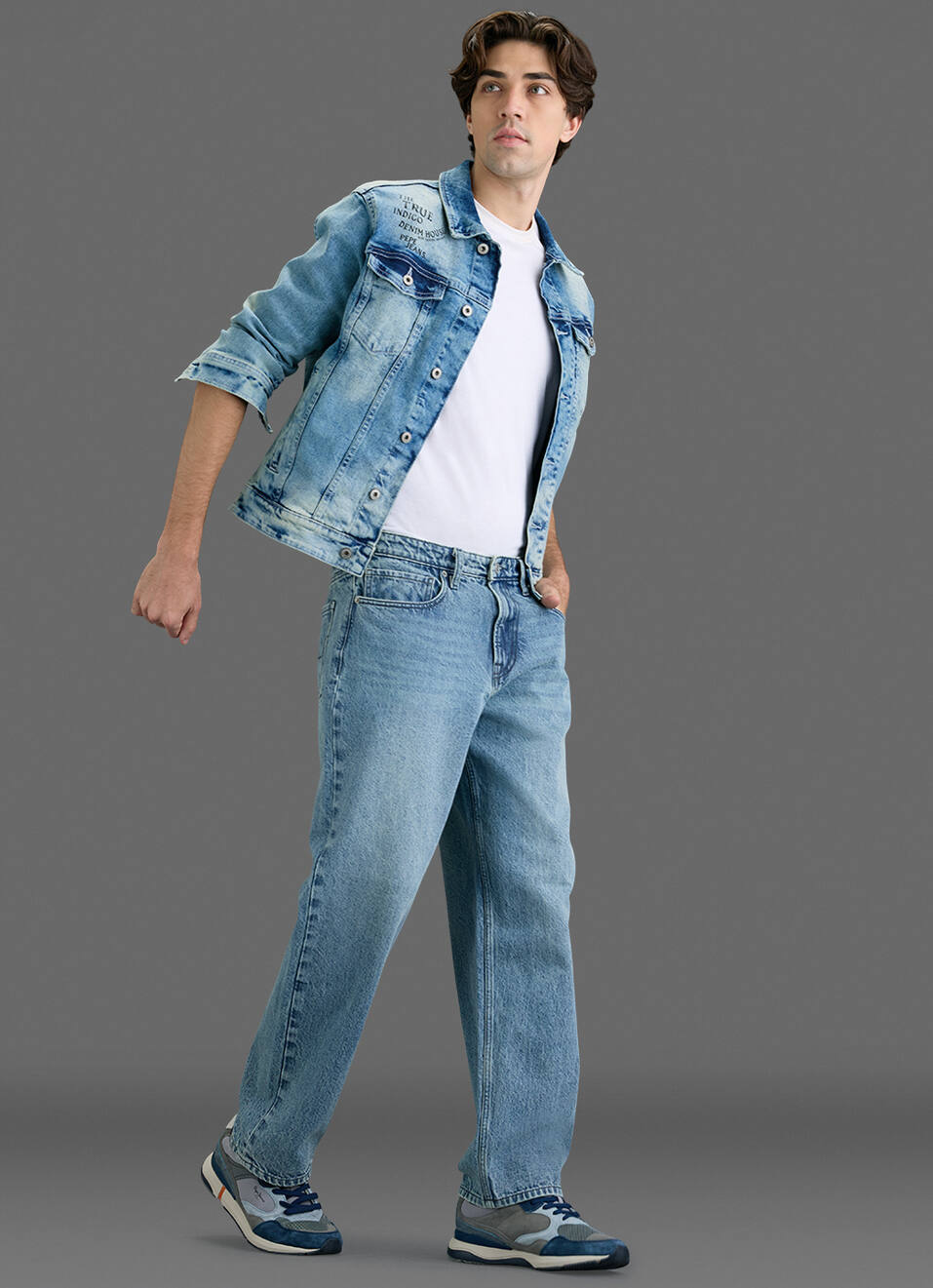 Men Blue Baggy Fit Mid Rise Jeans, , large image number 1