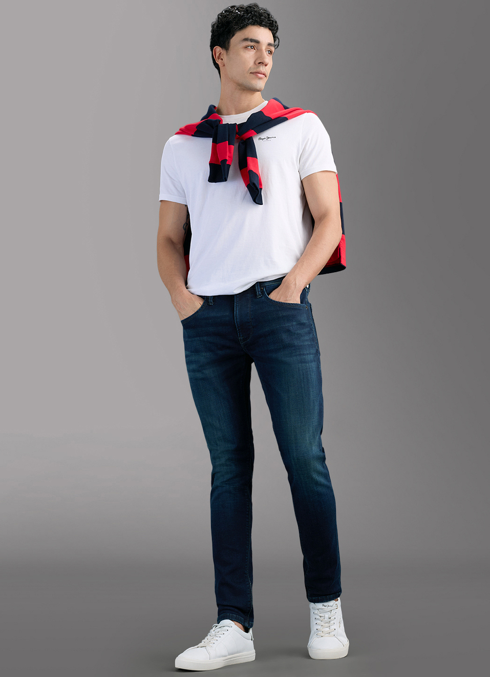 Men Tapered Leg Stretchable Jeans, , large image number 1