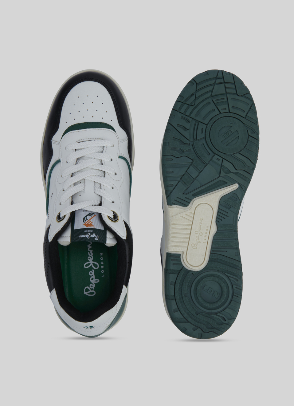 Green And White Anti-skid Cupsole Sneakers, , large image number 4