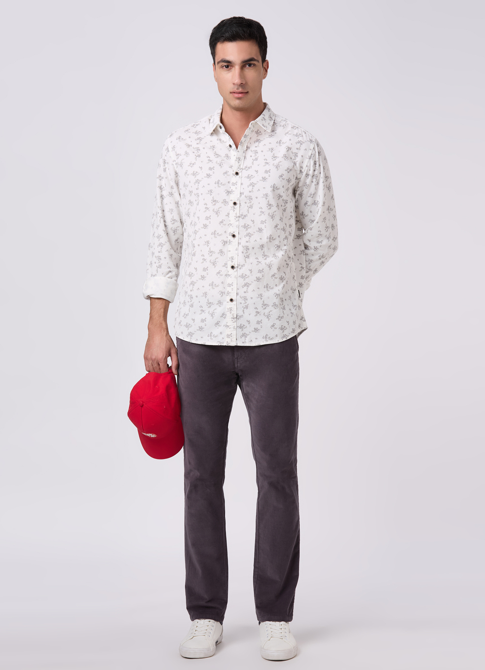 Men Off White Printed Shirt, , large image number 5