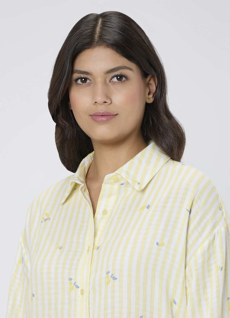 Women Yellow Printed Oversized Shirt, , large image number 4