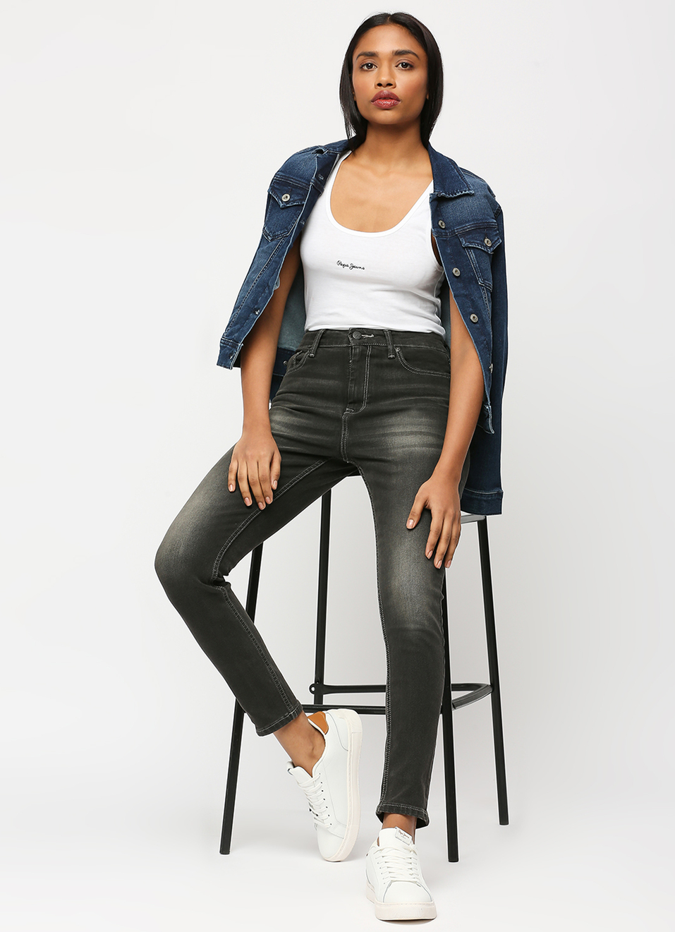 Dion Black High Waist Skinny Fit Jeans, , large image number 6