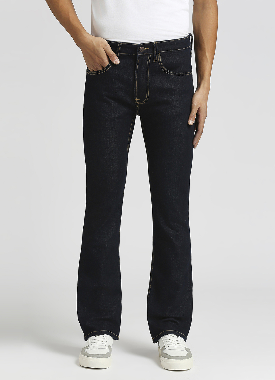 Raw Mid Rise Bootcut Jeans, , large image number 2