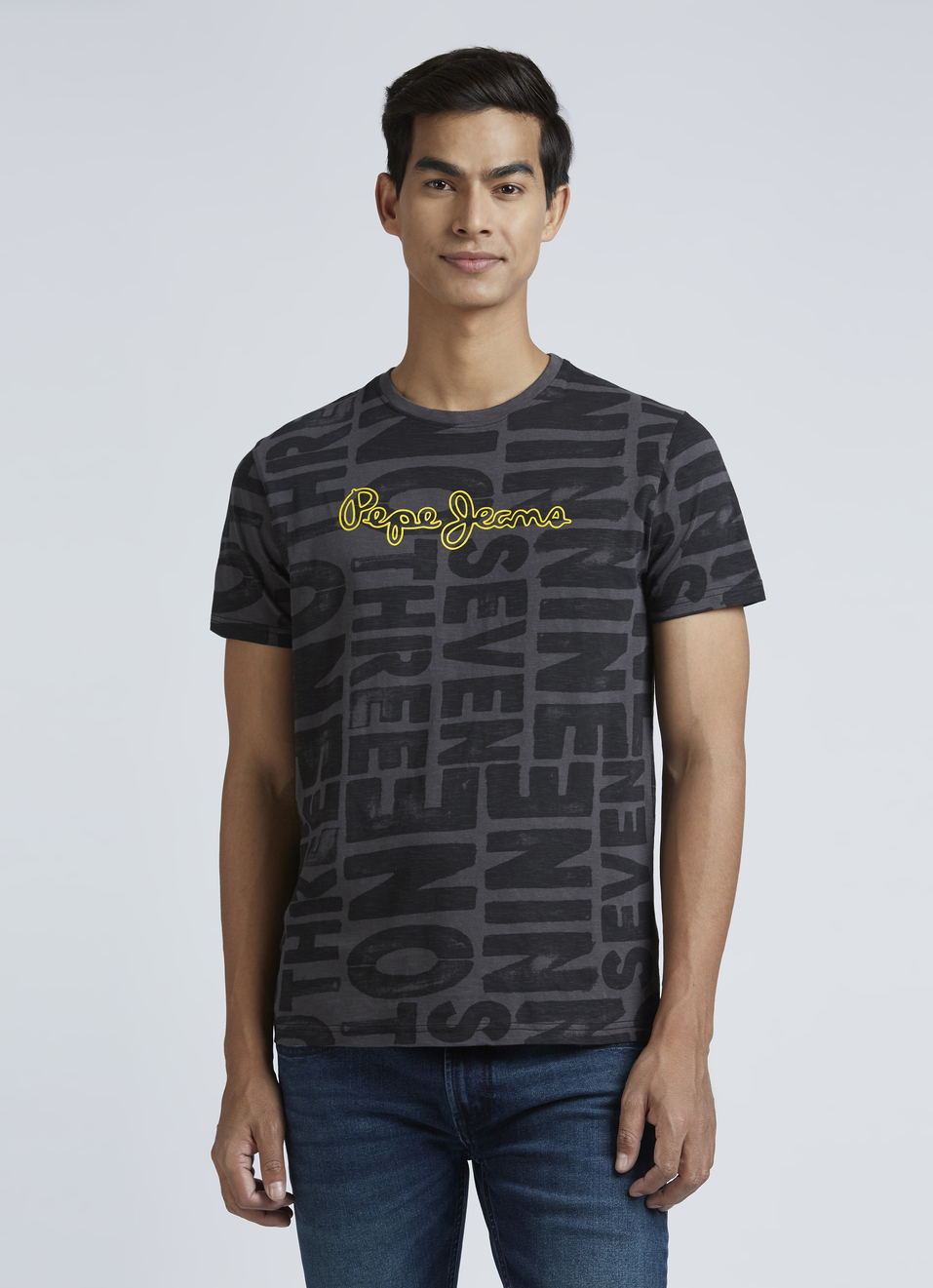 Grey Crew Neck Short Sleeve T-shirt, , large image number 1