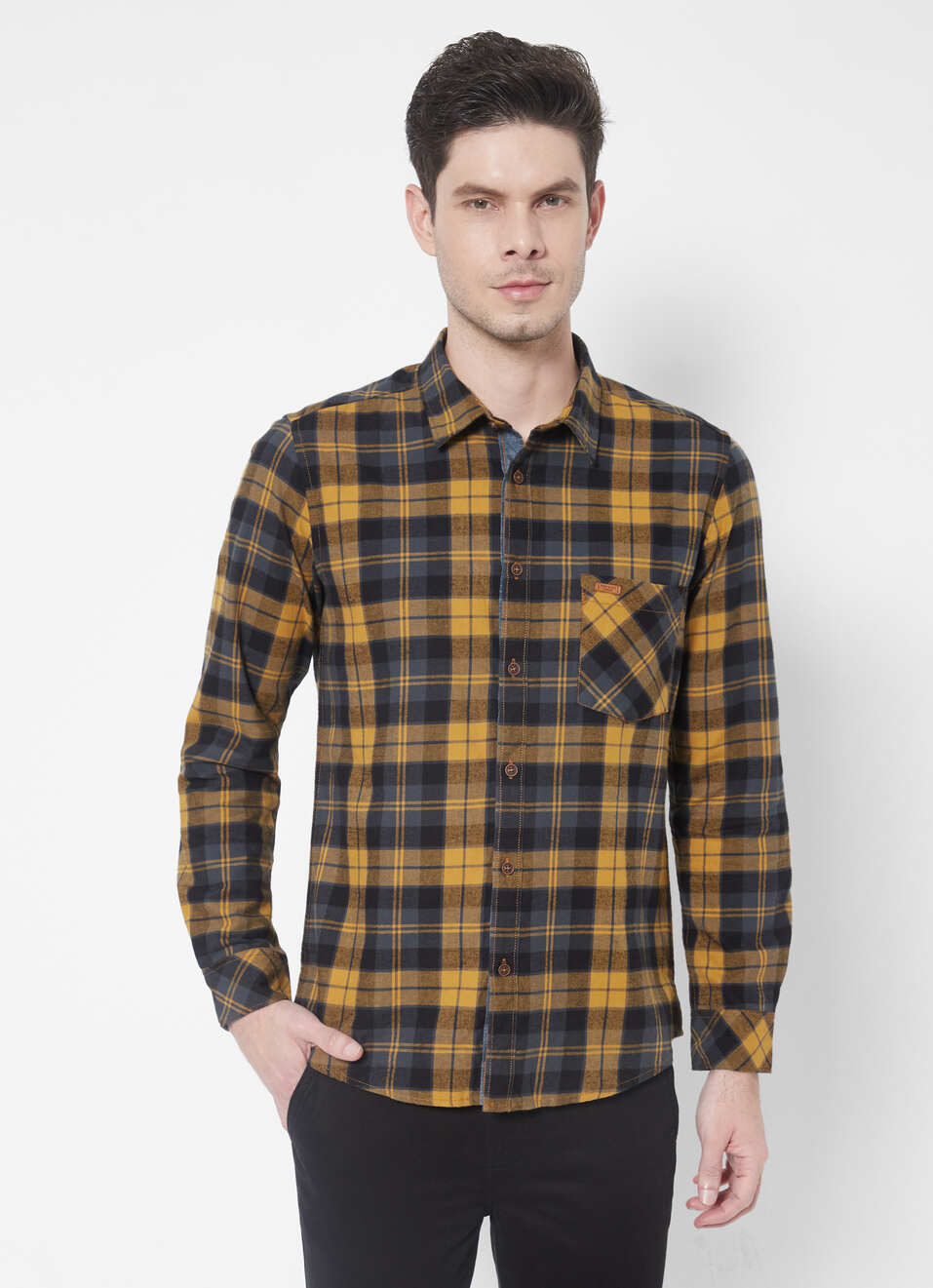 Benji Shiruku Twill Check Shirt, , large image number 1