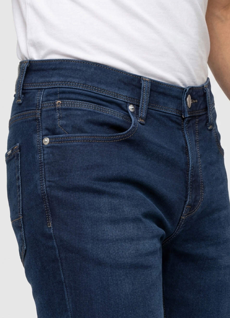 Men Blue Slim Fit Mid Rise Stretchable Jeans, , large image number 4