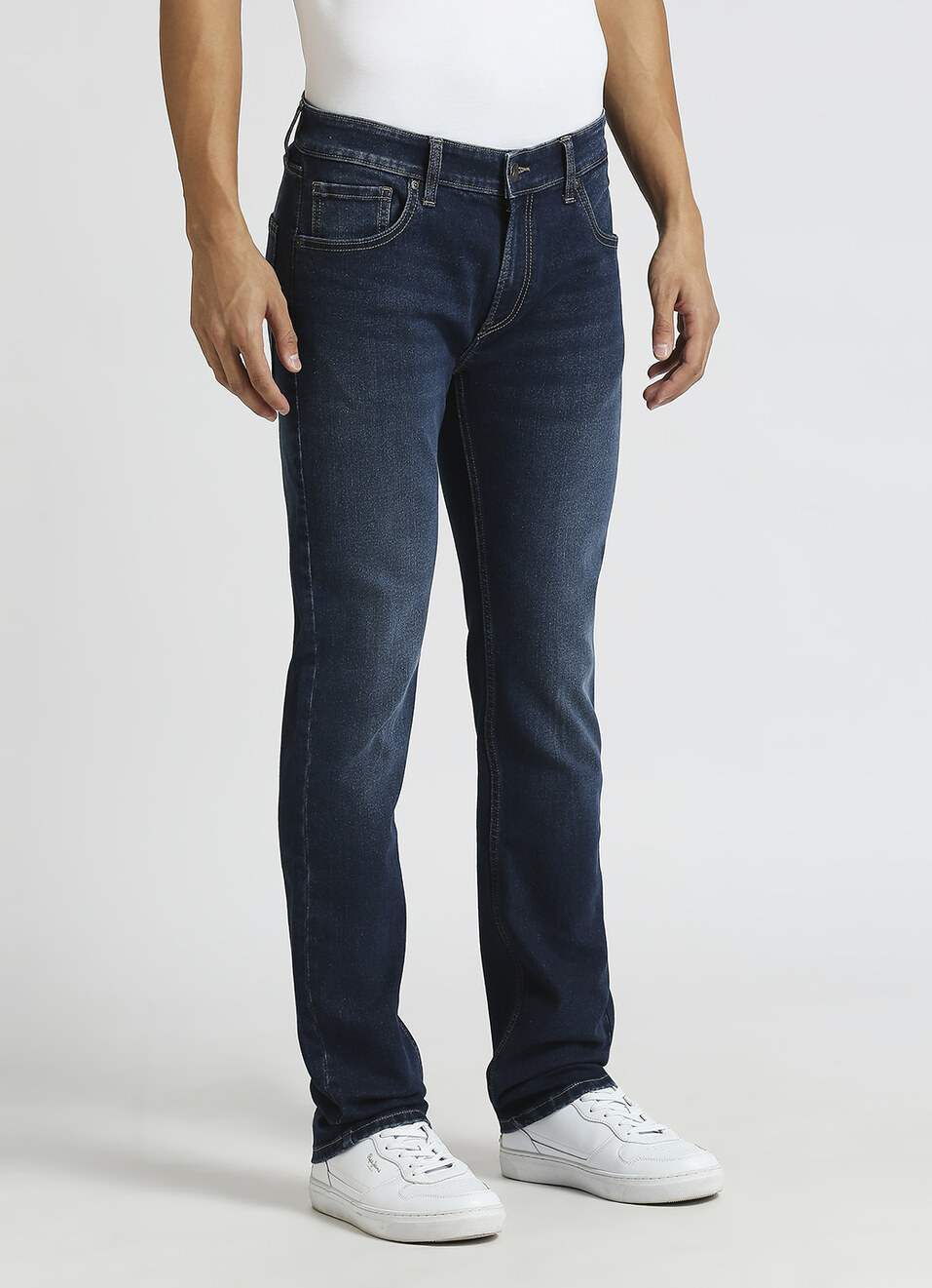 Vapour Dark Blue Mid Rise Slim Fit Jeans, , large image number 5