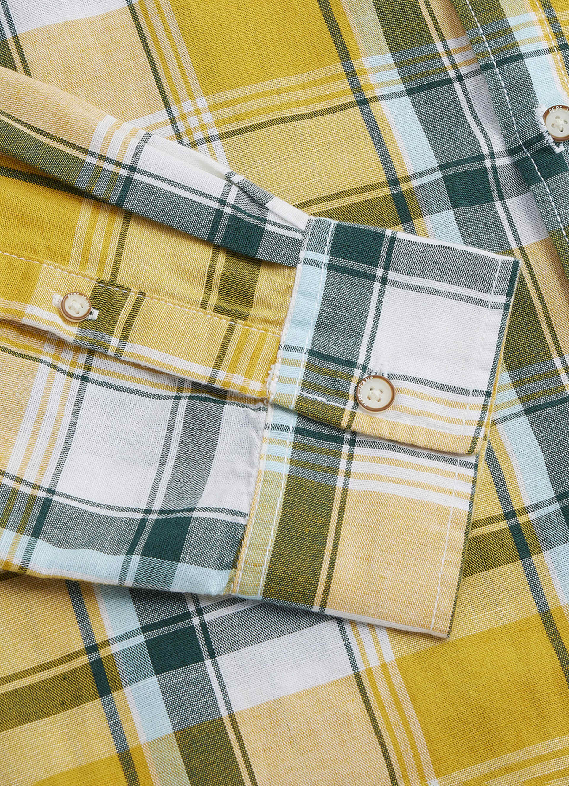 Men Yellow Checked Regular Fit Cotton Linen Shirt, , large image number 8