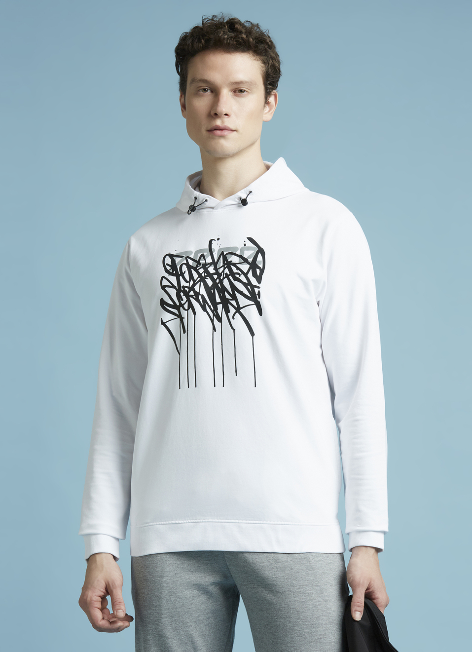 White Graphic Print Full Sleeves Sweatshirt, , large image number 0