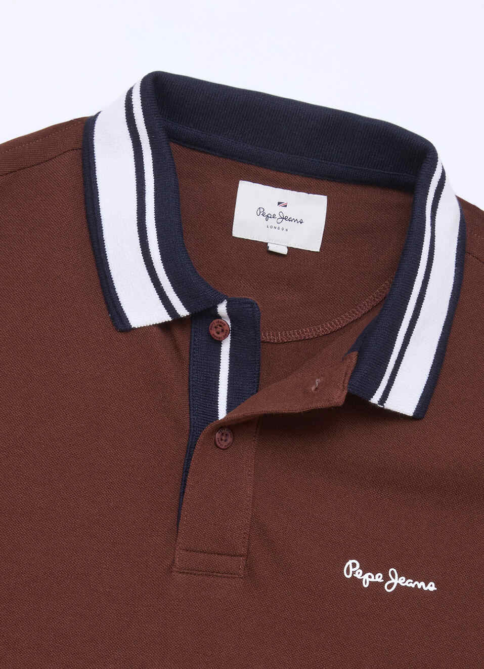 Men Brown Solid Polo Collar T-shirt, , large image number 6