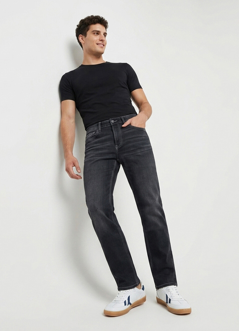 Men Black Stretchable Jeans, , large image number 7