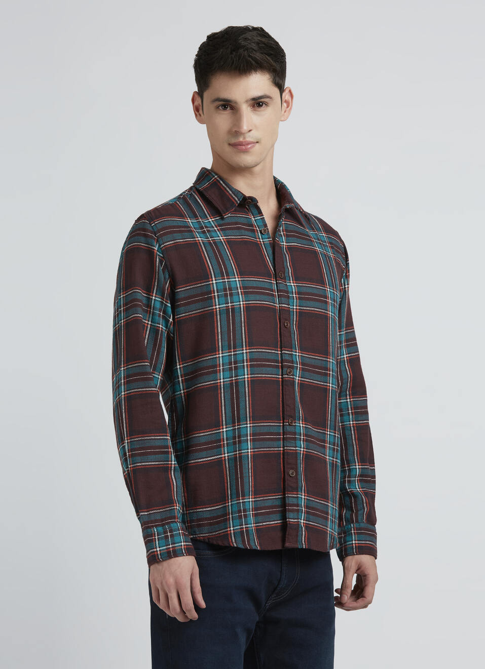Brown Check Full Sleeve Shirt, , large image number 3