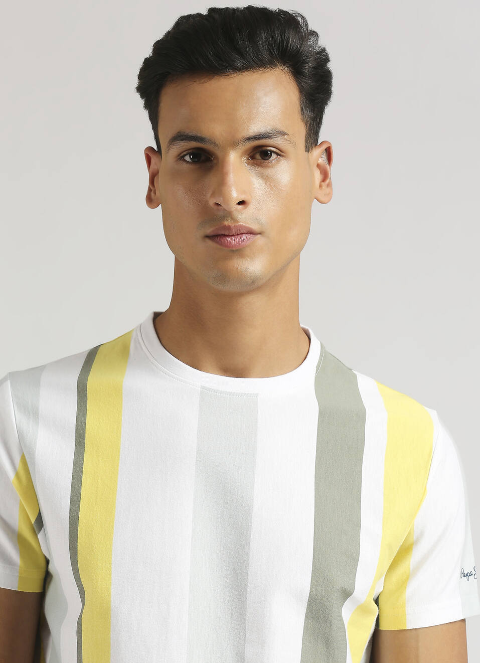 Yellow Trendy Striper T-shirt, , large image number 4