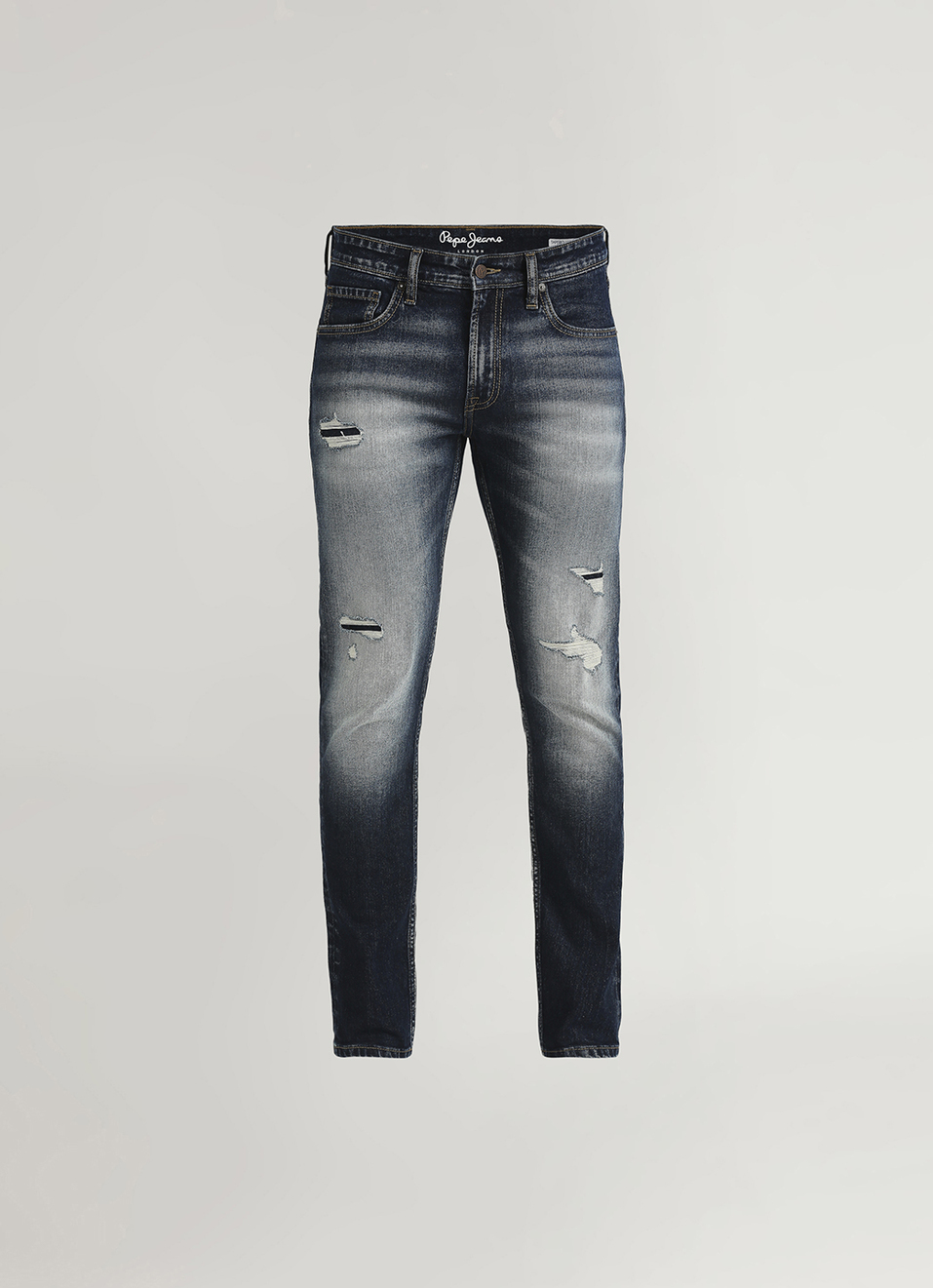 Vapour Dark Blue Low Rise Tapered Jeans, , large image number 6