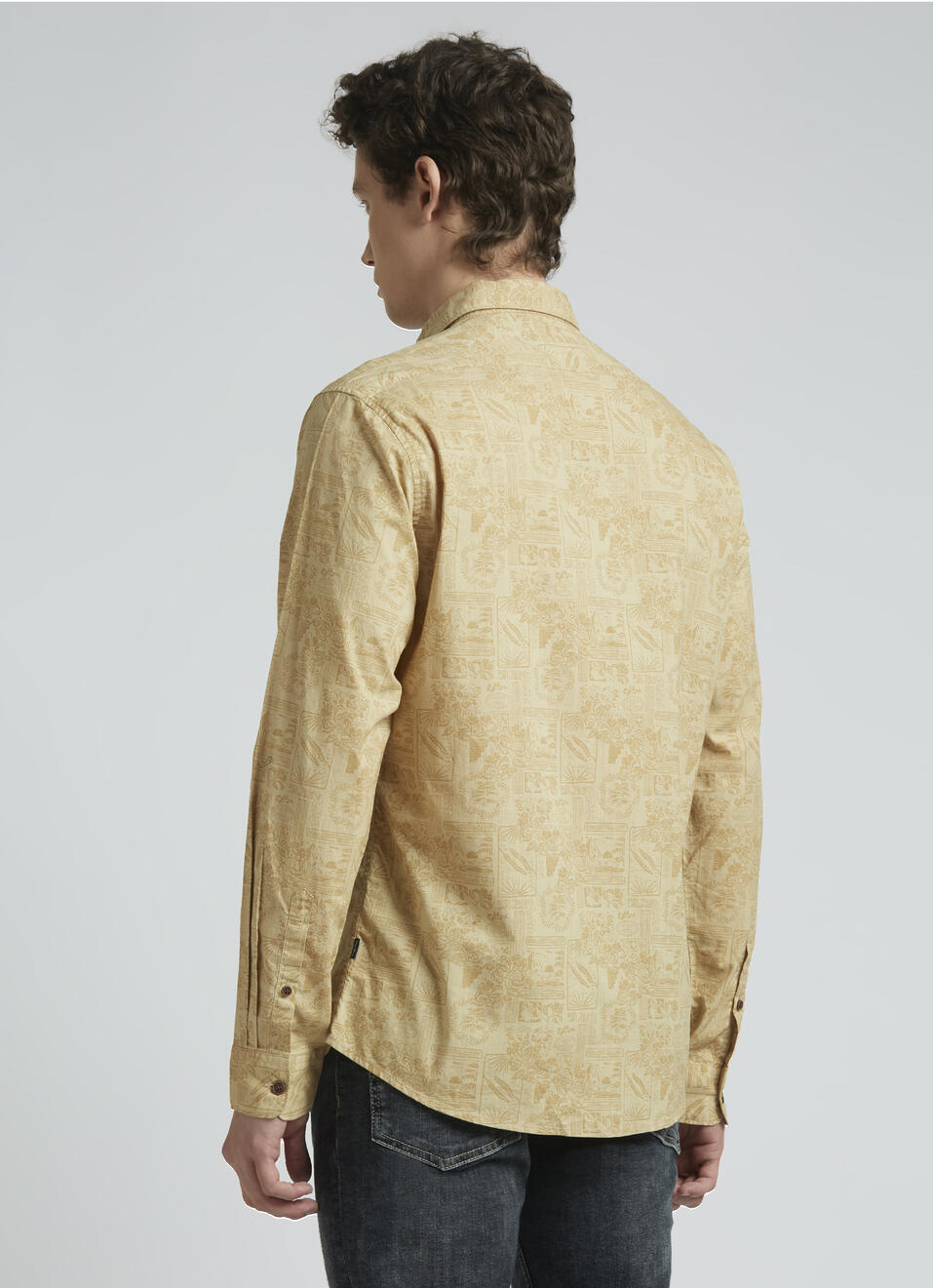 Olive Botanical Print Full Sleeve Shirt, , large image number 2