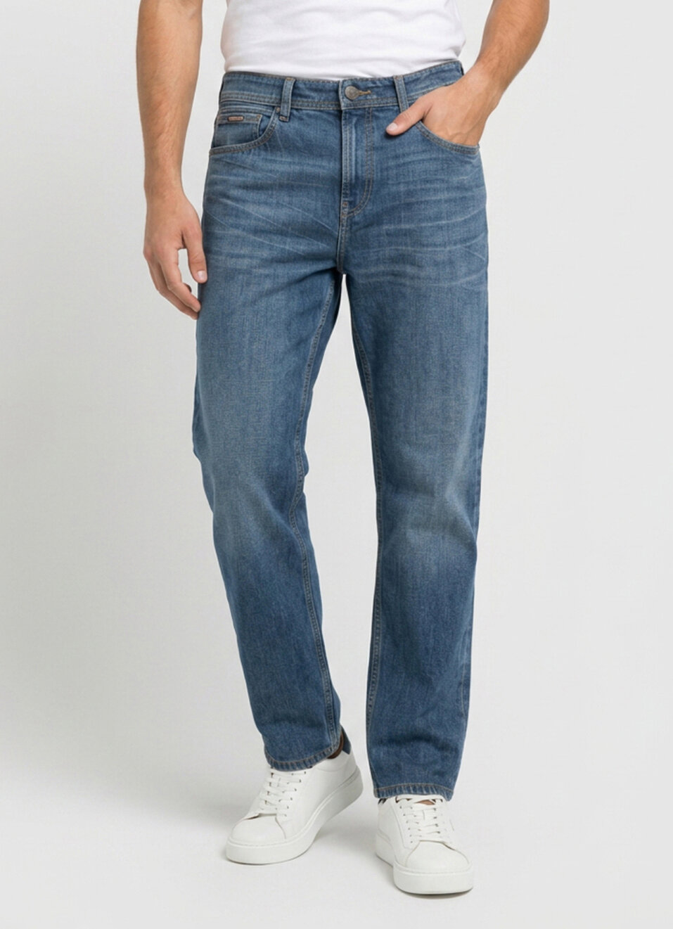 Men Blue Baggy Fit Mid Rise Jeans, , large image number 2