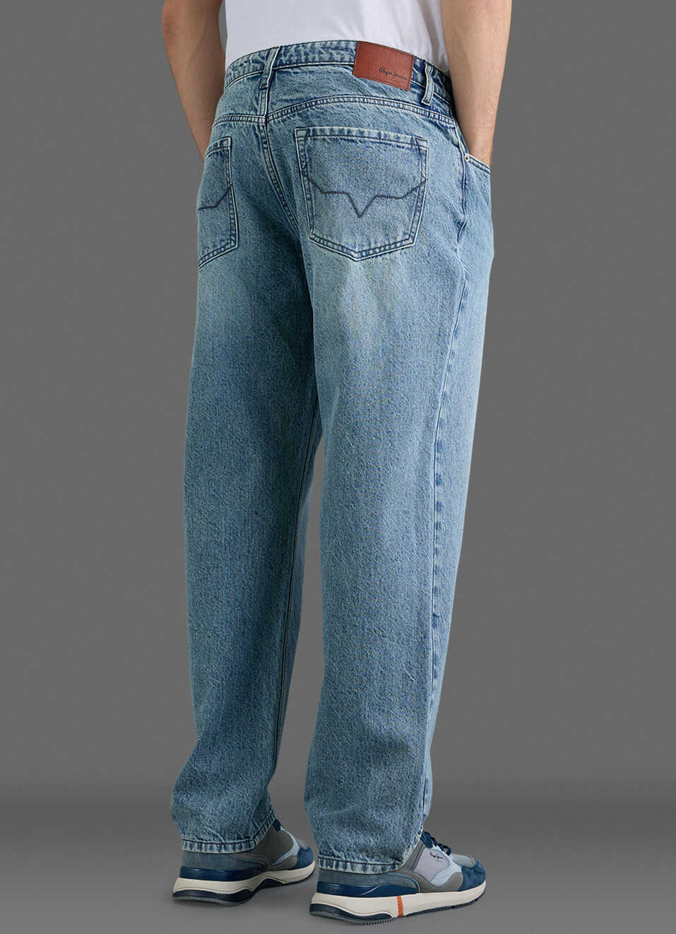 Men Blue Baggy Fit Mid Rise Jeans, , large image number 3