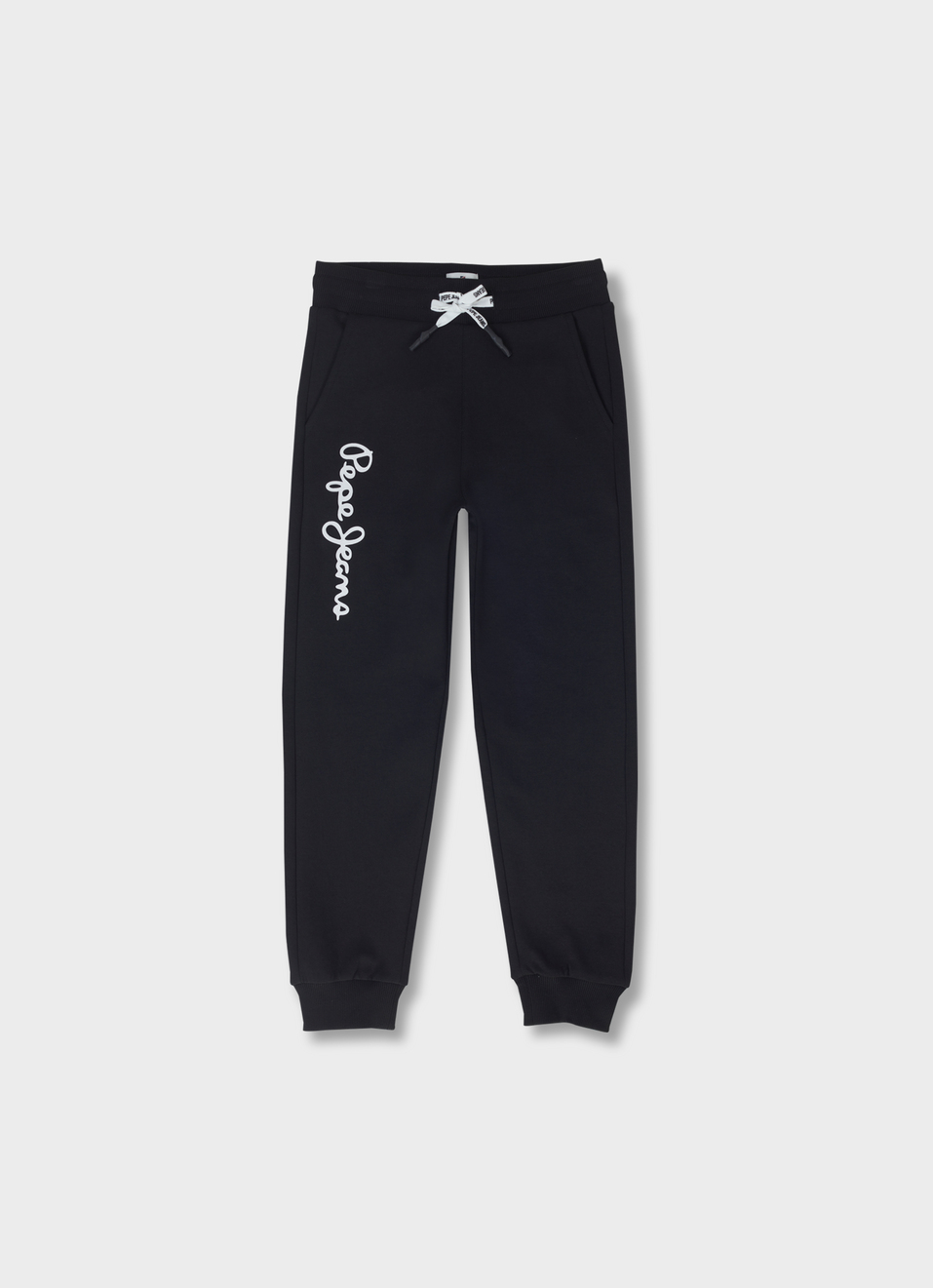 Boys Black Ribbed Waist Knit Joggers, , large image number 0