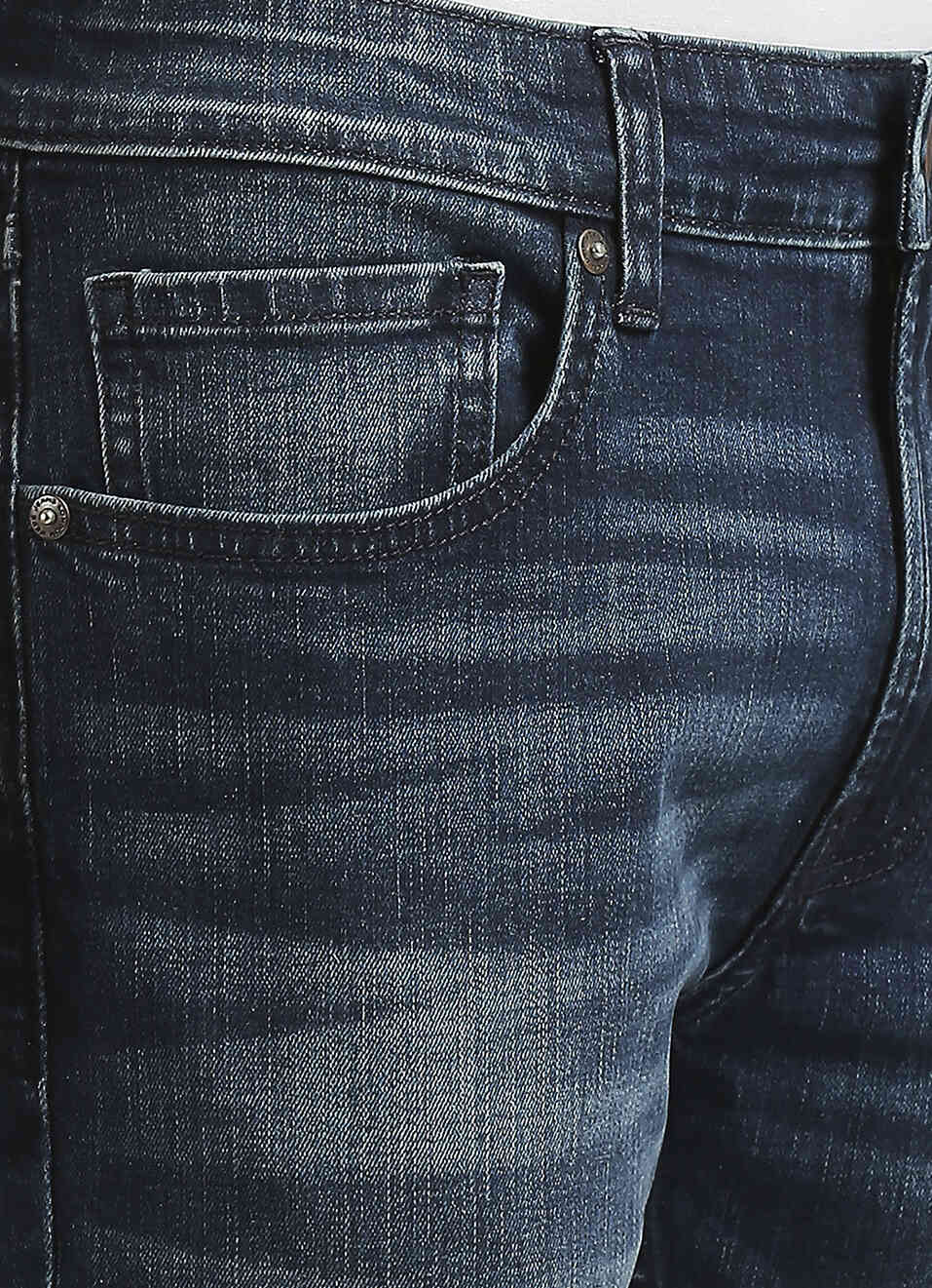 Chinox Dark Blue Mid Rise Ankle Jeans, , large image number 4