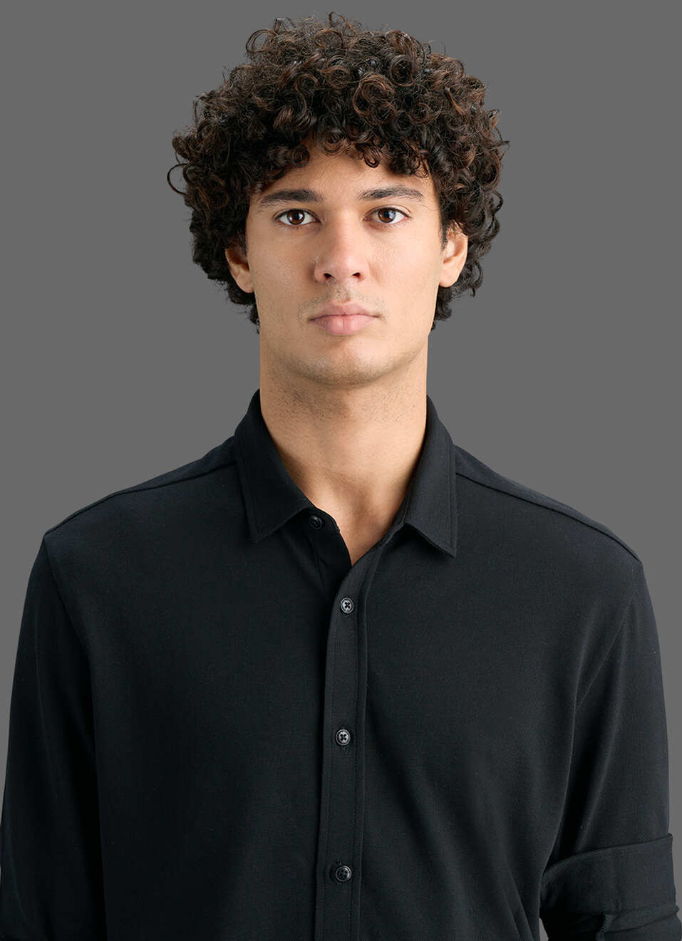 Men Black Solid Shirt, , large image number 4