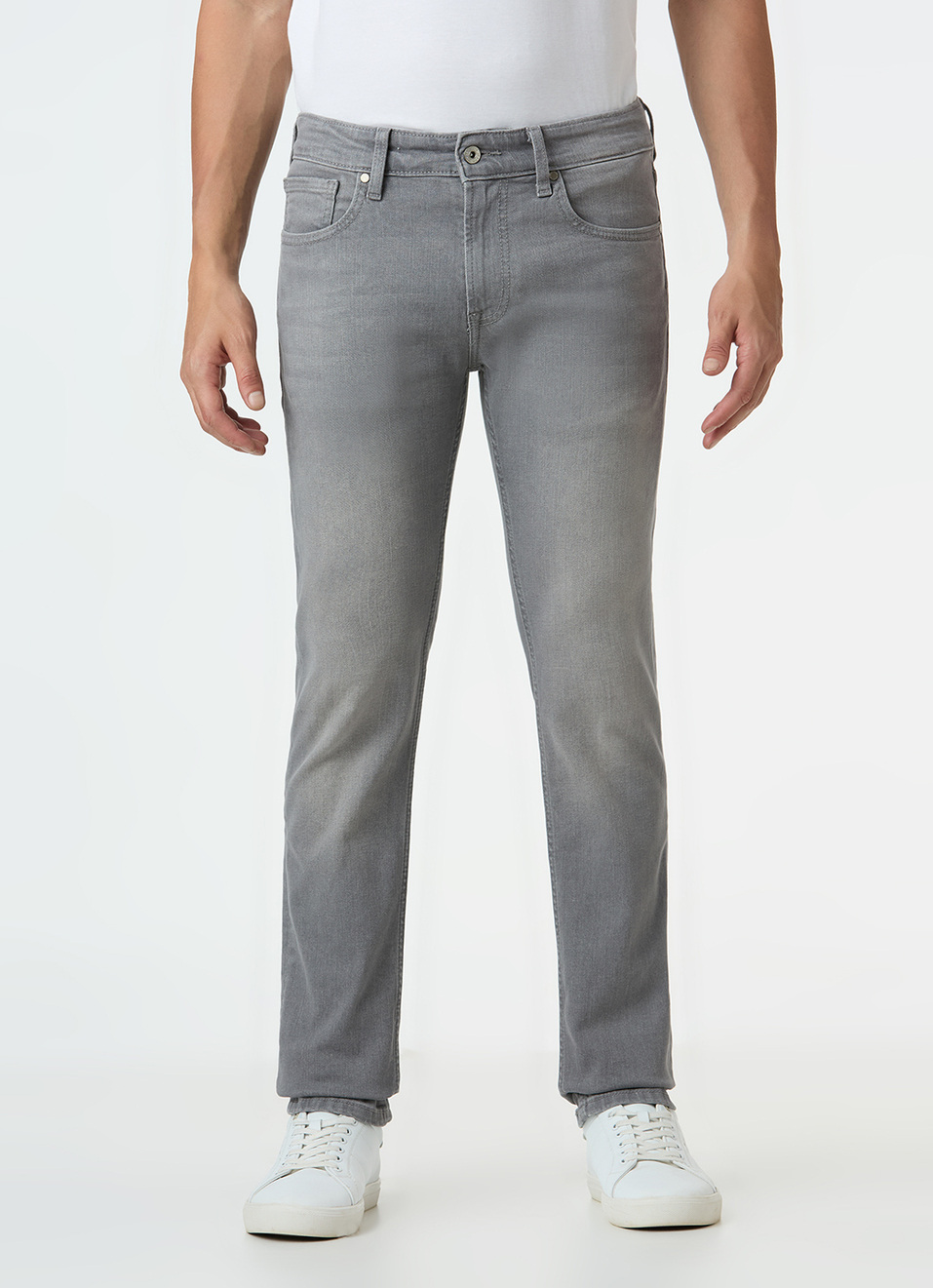 Men Grey Mid Rise Slim Fit Stretchable Jeans, , large image number 6
