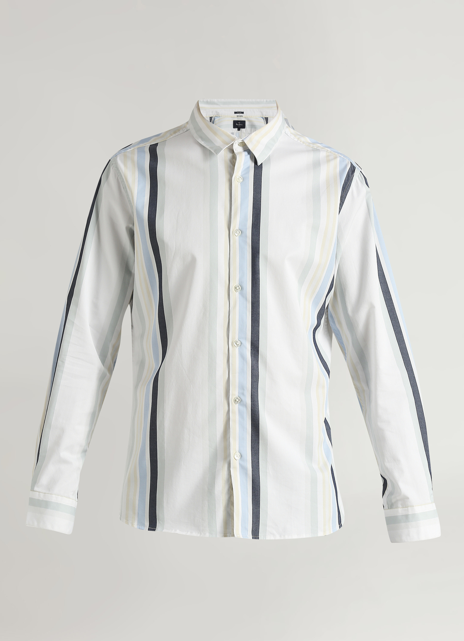 White Yarn Dyed Stripes Premium Stretch Long Sleeve Shirt, , large image number 6