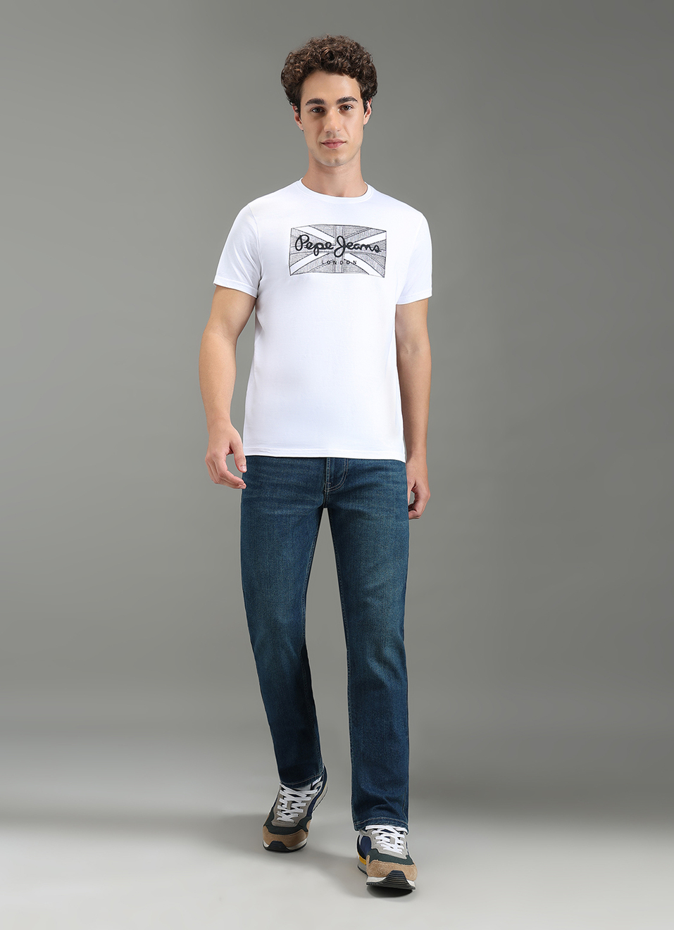 Men White Slim Fit Graphic T-shirt, , large image number 2