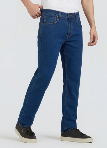 Men Blue Mid Rise Straight Fit Jeans
