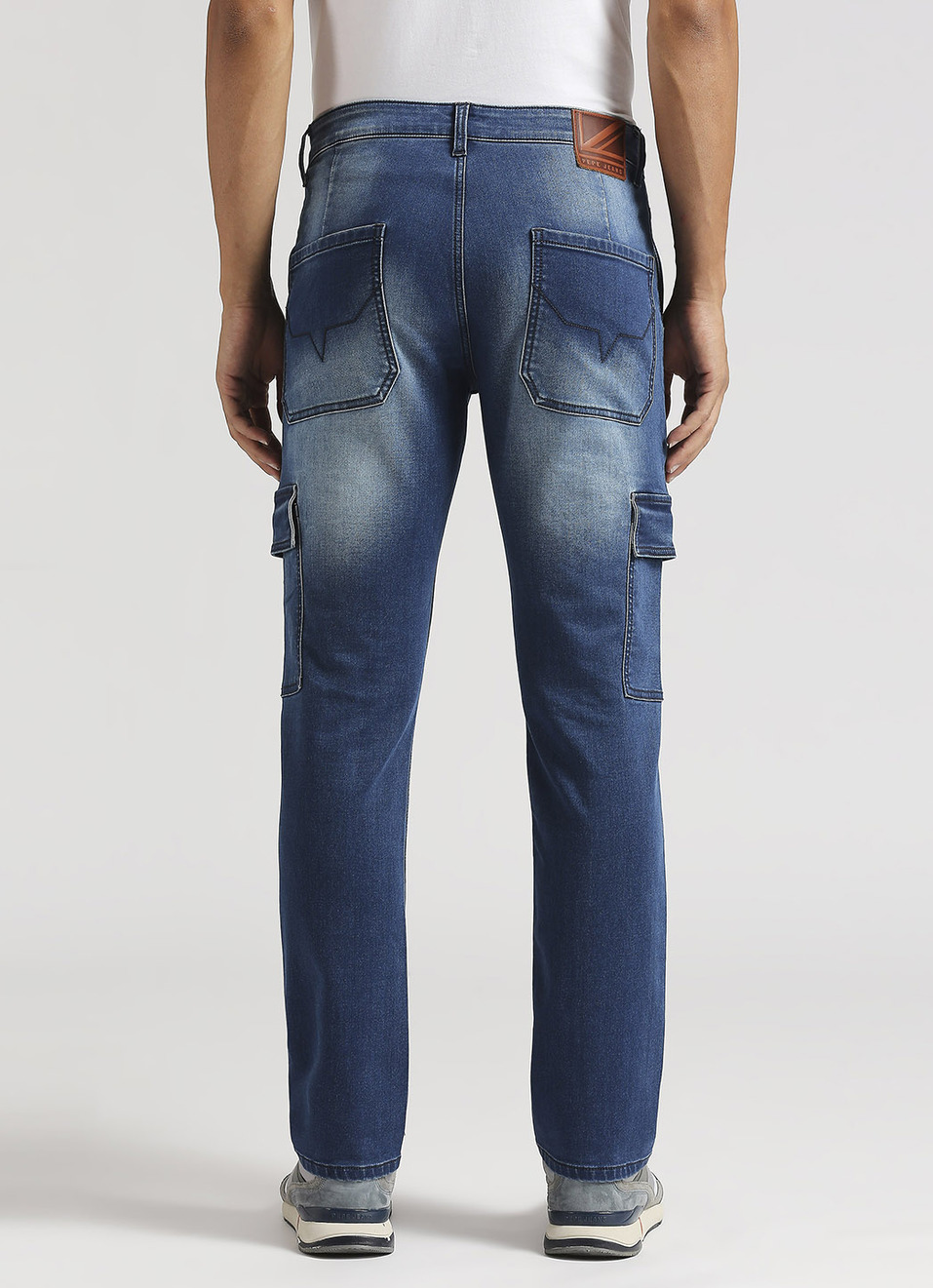 Men Straight Mid Rise Dark Blue Gymindigo Cargo, , large image number 3
