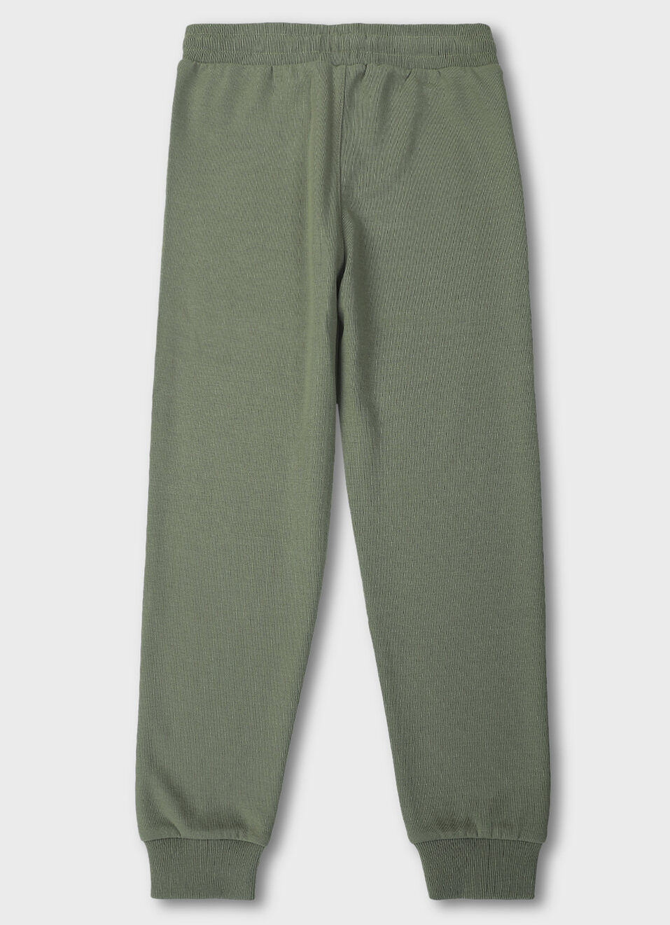 Boys Green Ribbed Waist Knit Joggers, , large image number 1