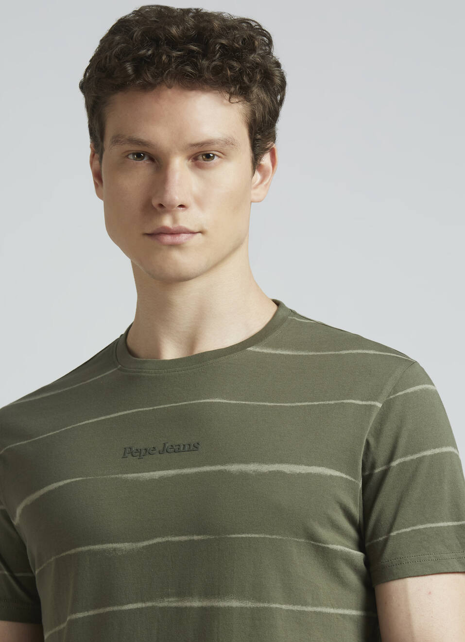 Green Horizontal Stripes Short Sleeve T-shirt, , large image number 4