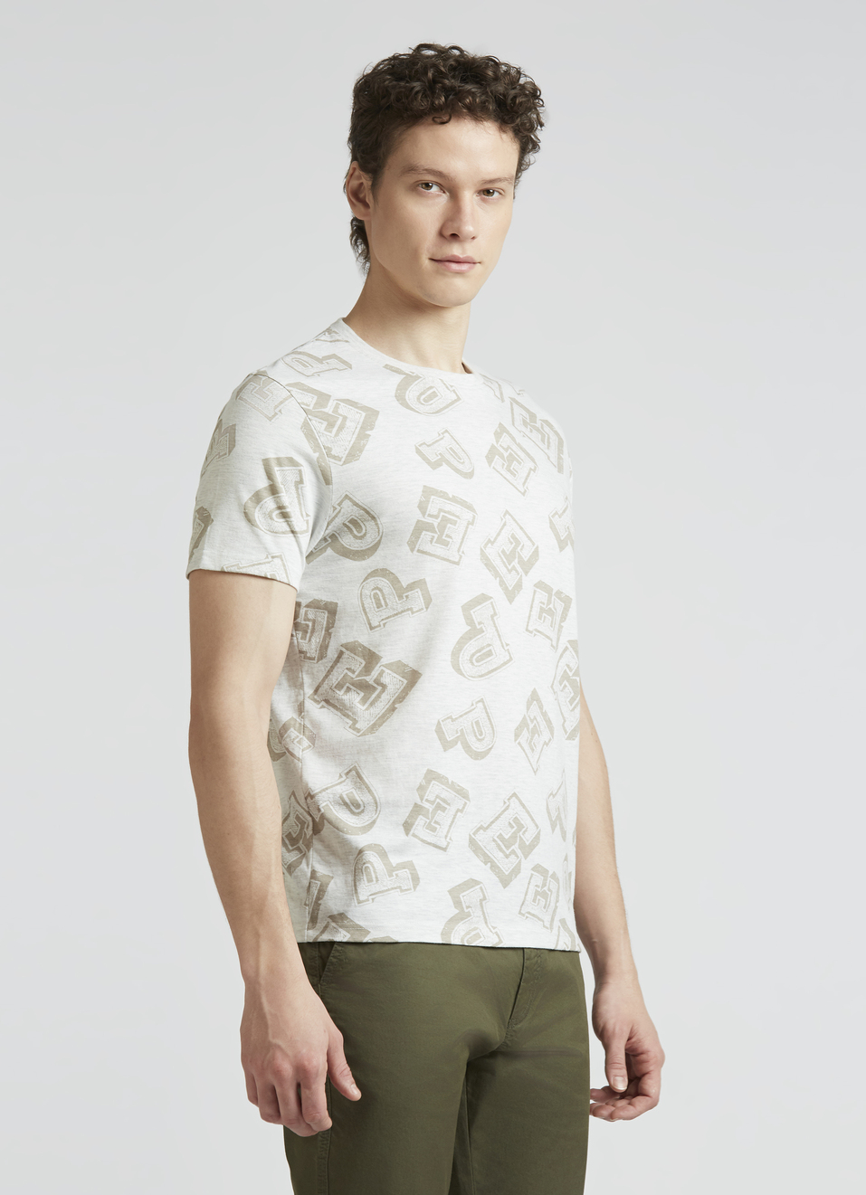 Grey Crew Neck Short Sleeve T-shirt, , large image number 3