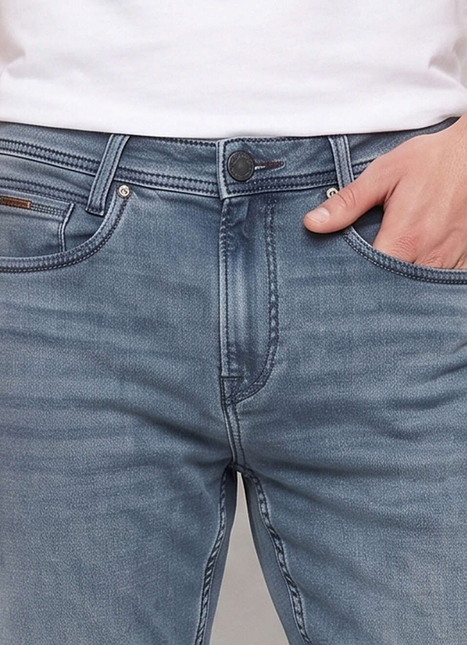 Men Grey Stretchable Jeans, , large image number 4