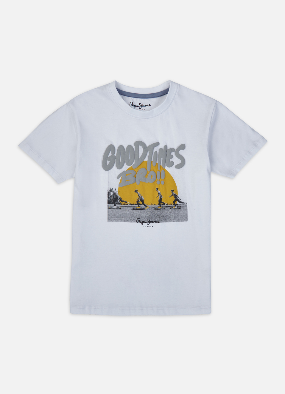 Boys White Graphic Print Short Sleeve T-shirt, , large image number 0