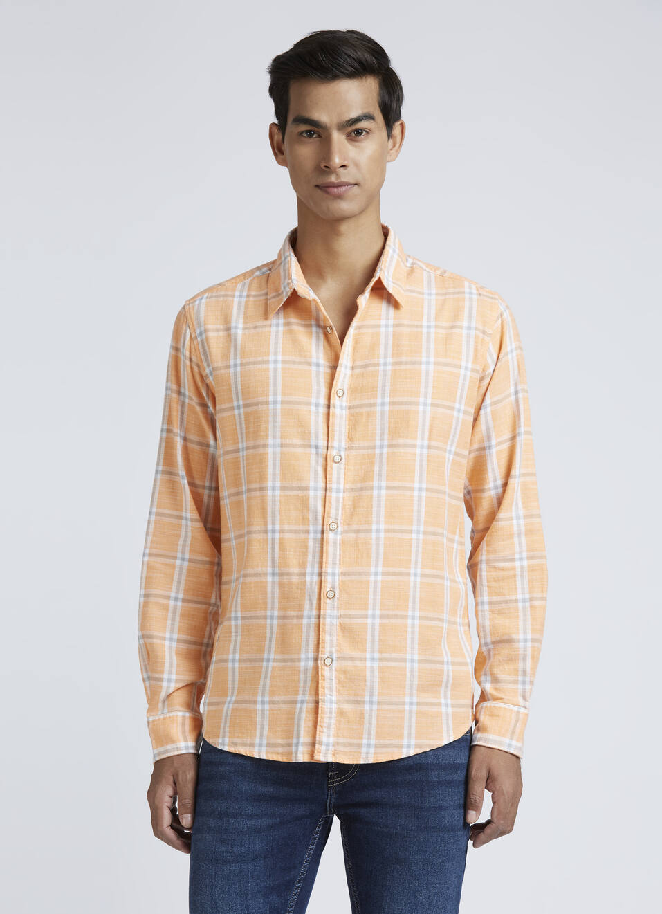 Yellow Check Full Sleeve Shirt, , large image number 1