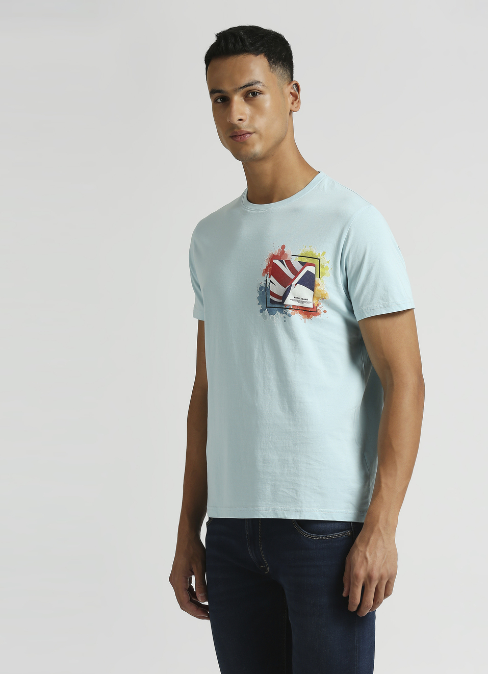 Blue Union Jack Print Short Sleeve T-shirt, , large image number 3