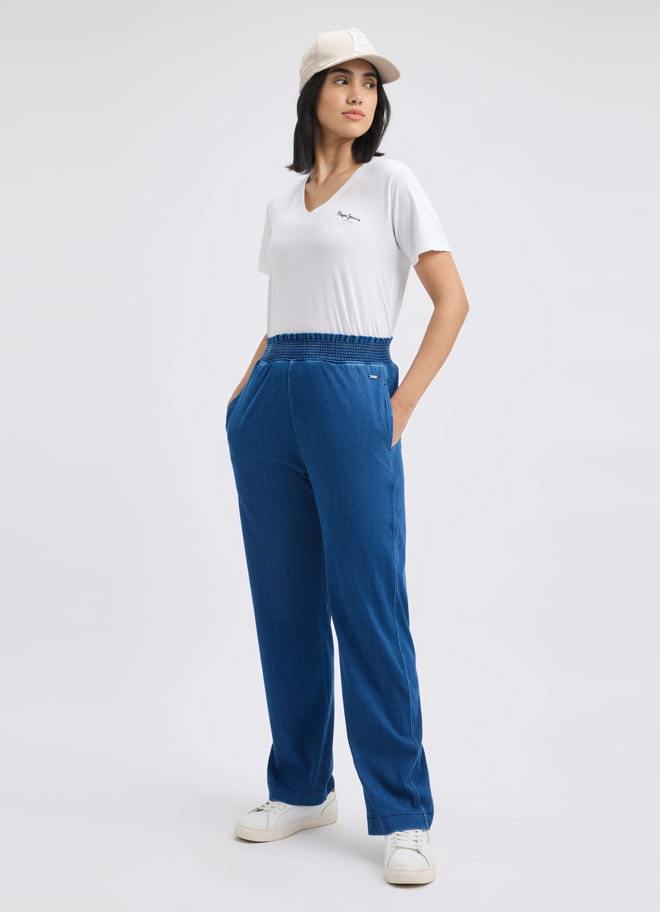 Women Blue High Rise Knitted Denim Pants, , large image number 5