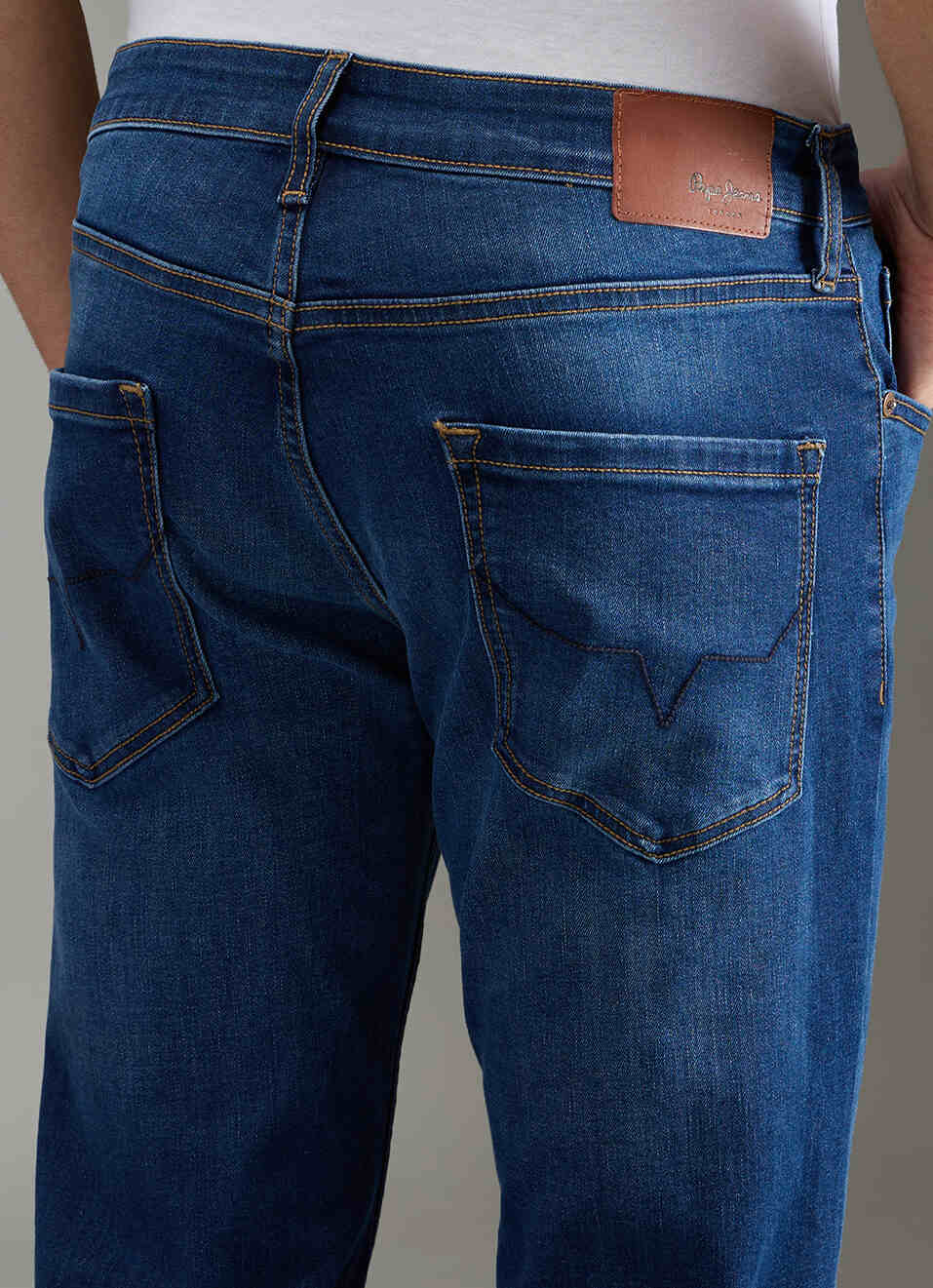 Men Blue Mid Rise Straight Fit Stretchable Jeans, , large image number 5