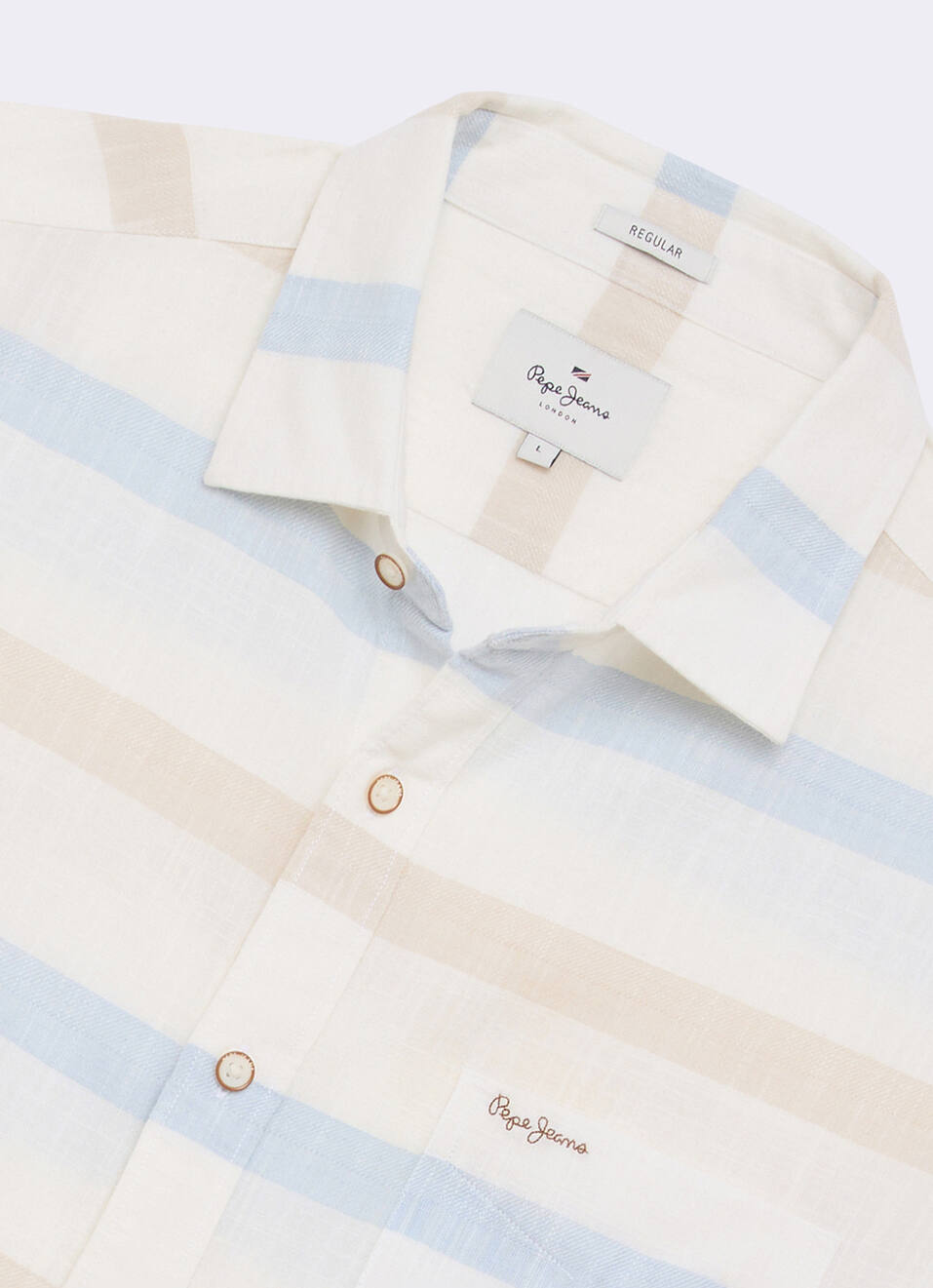 Men Blue Striped Long Sleeve Shirt, , large image number 6