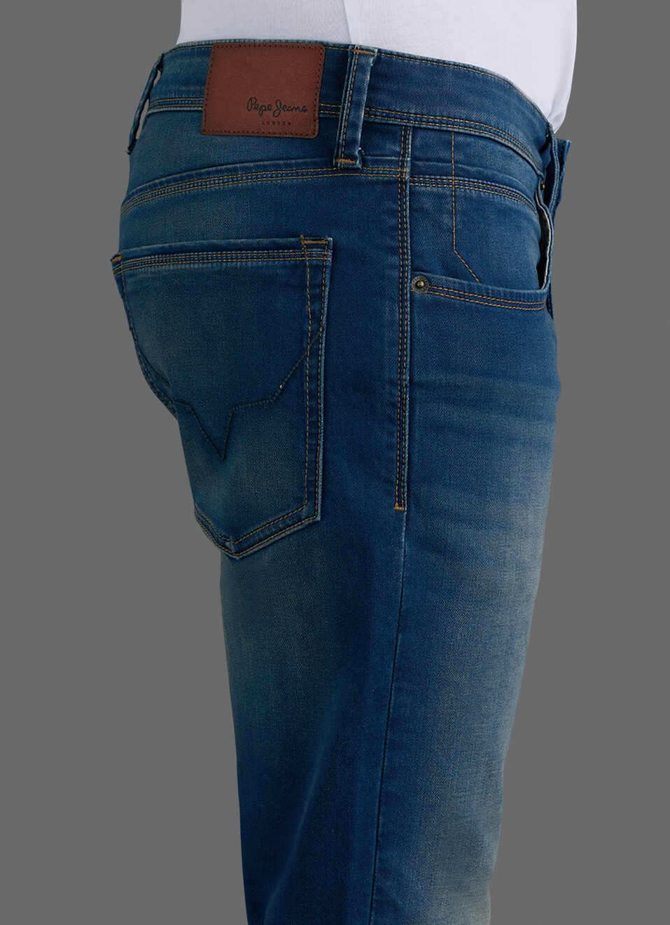 Men Blue Slim Fit Mid Rise Stretchable Jeans, , large image number 4