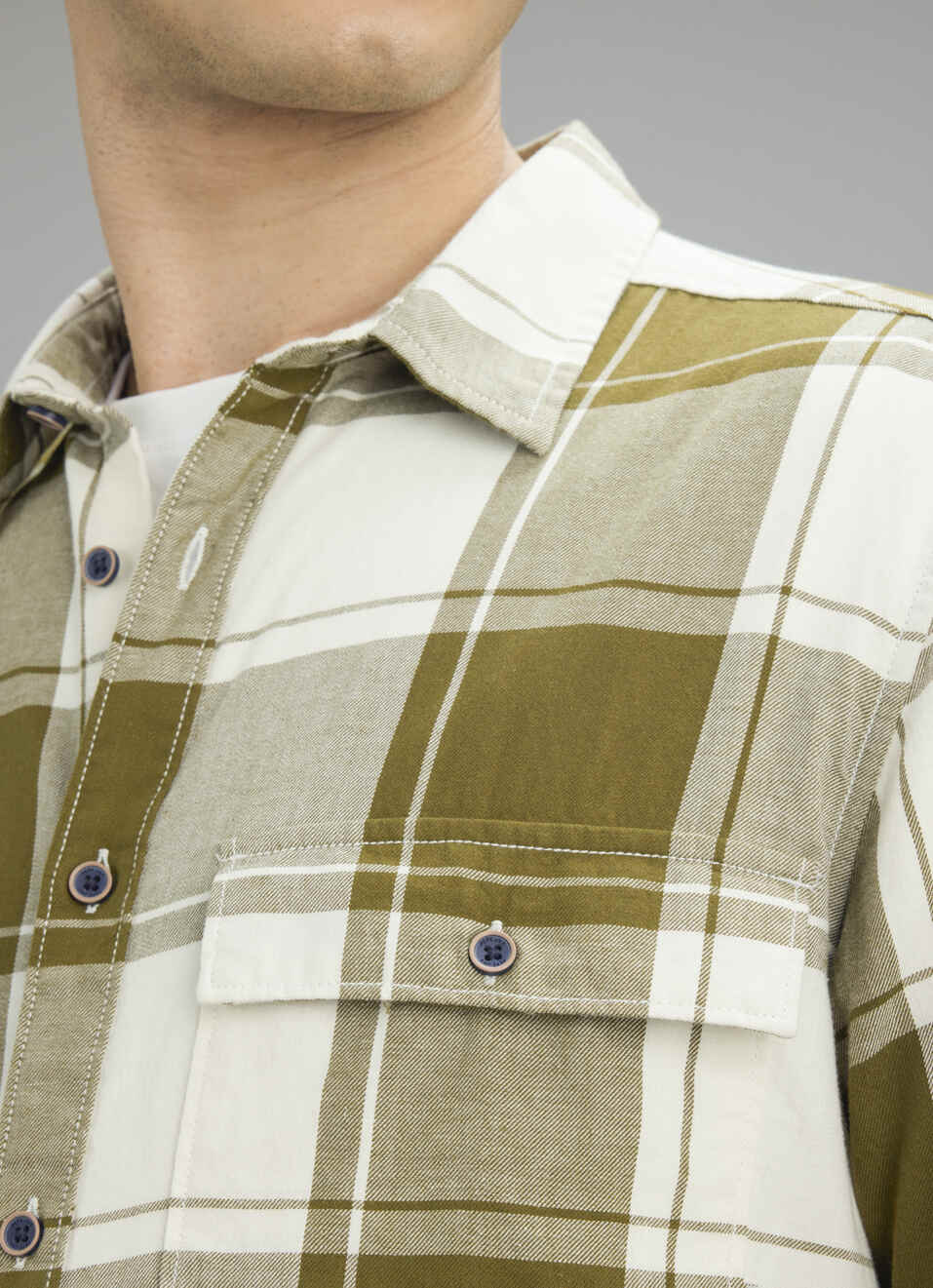 Men Green Check Long Sleeve Shirt, , large image number 1