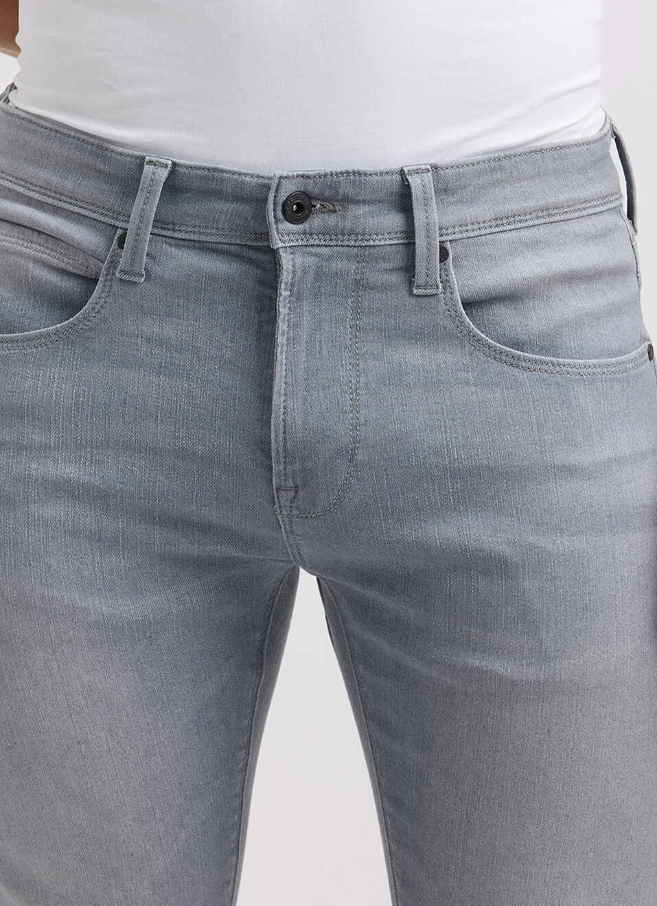Men Grey Mid Rise Slim Powerflex Extra Stretchable Jeans, , large image number 4
