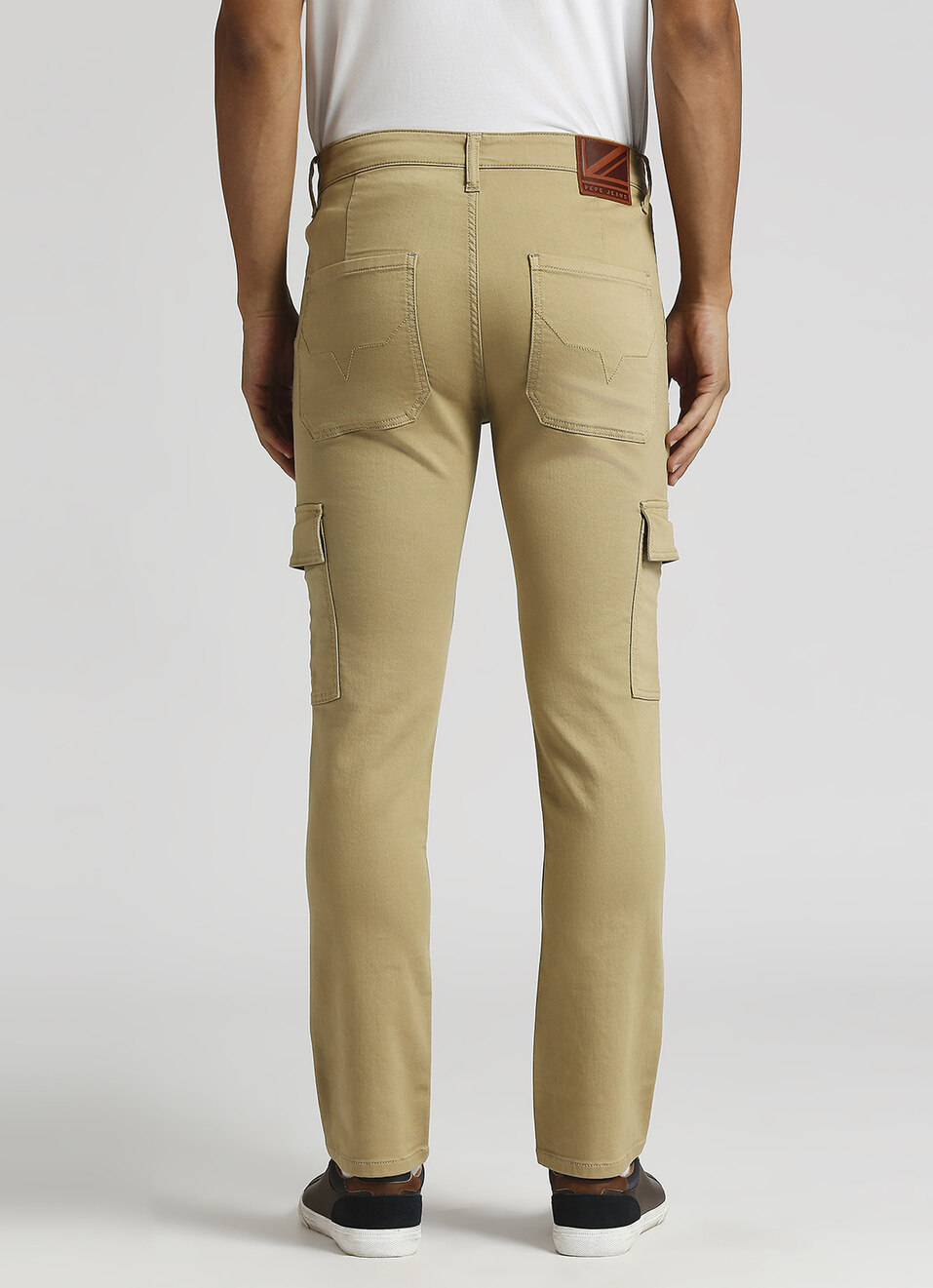 Cargo Straight Mid Rise Green Tinted Jeans, , large image number 3