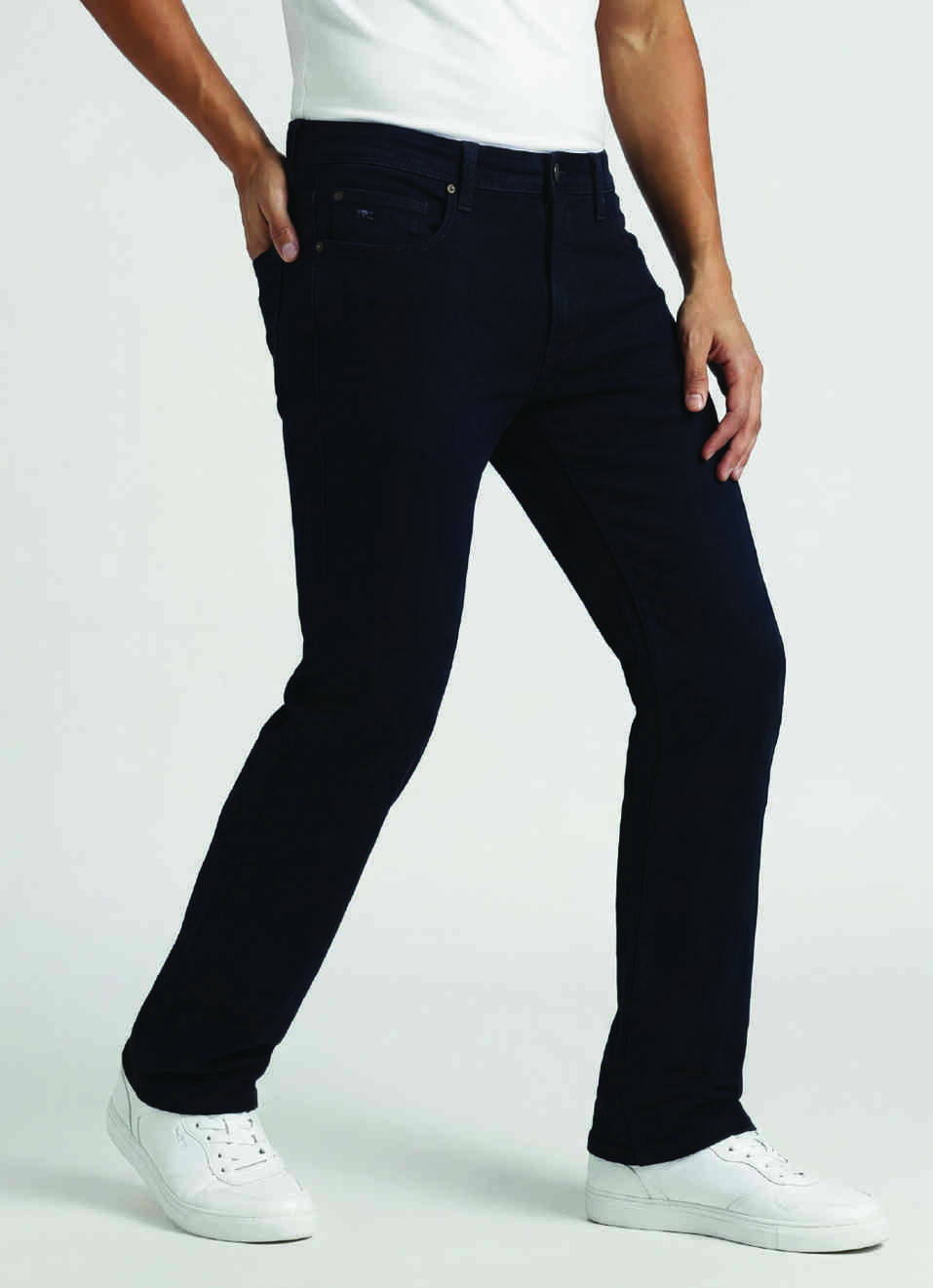 Vapour Dark Blue Mid Rise Slim Fit Powerflex Jeans, , large image number 0