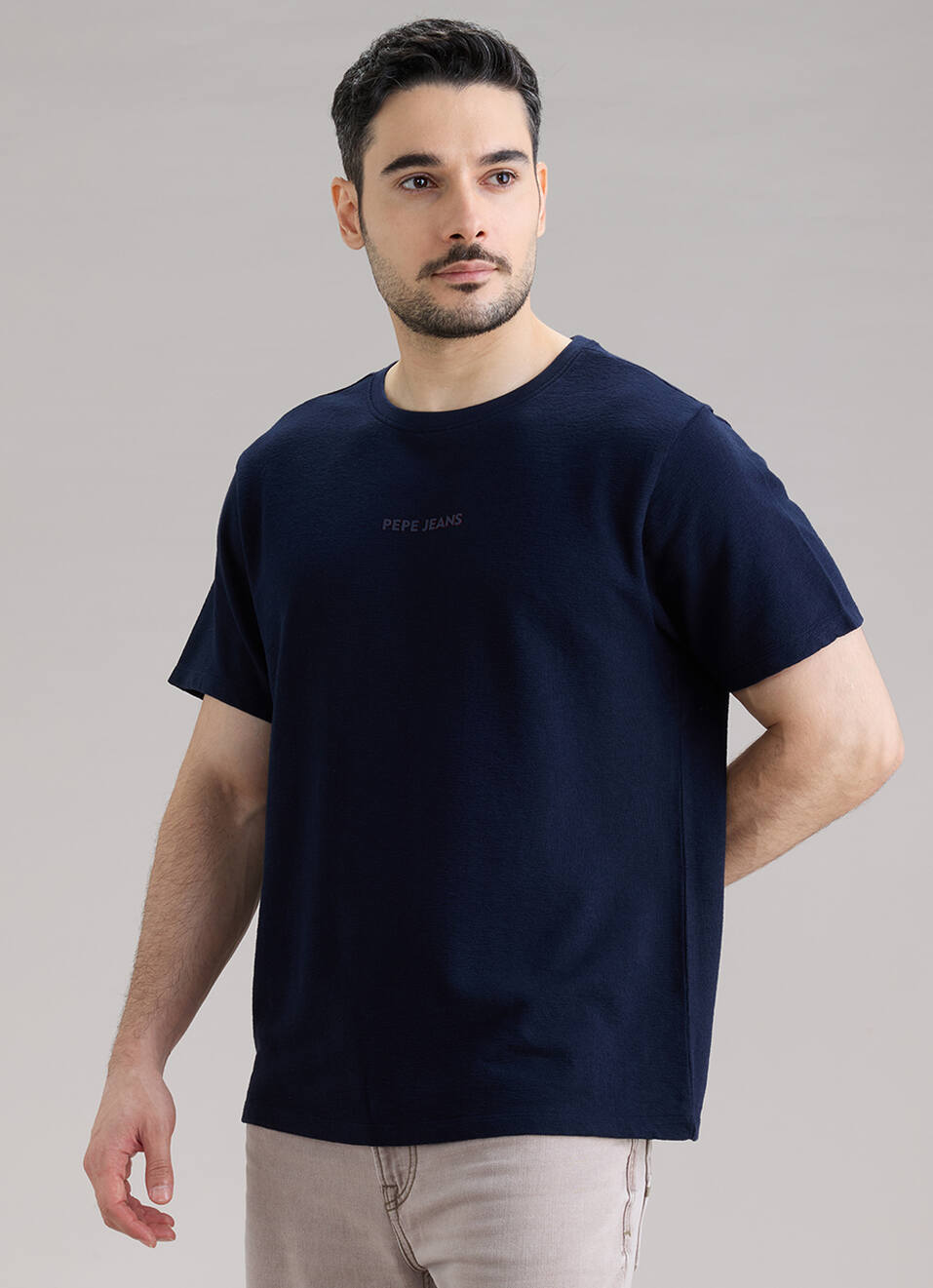 Men Blue Printed Relaxed Fit Short Sleeve T-shirt, , large image number 3