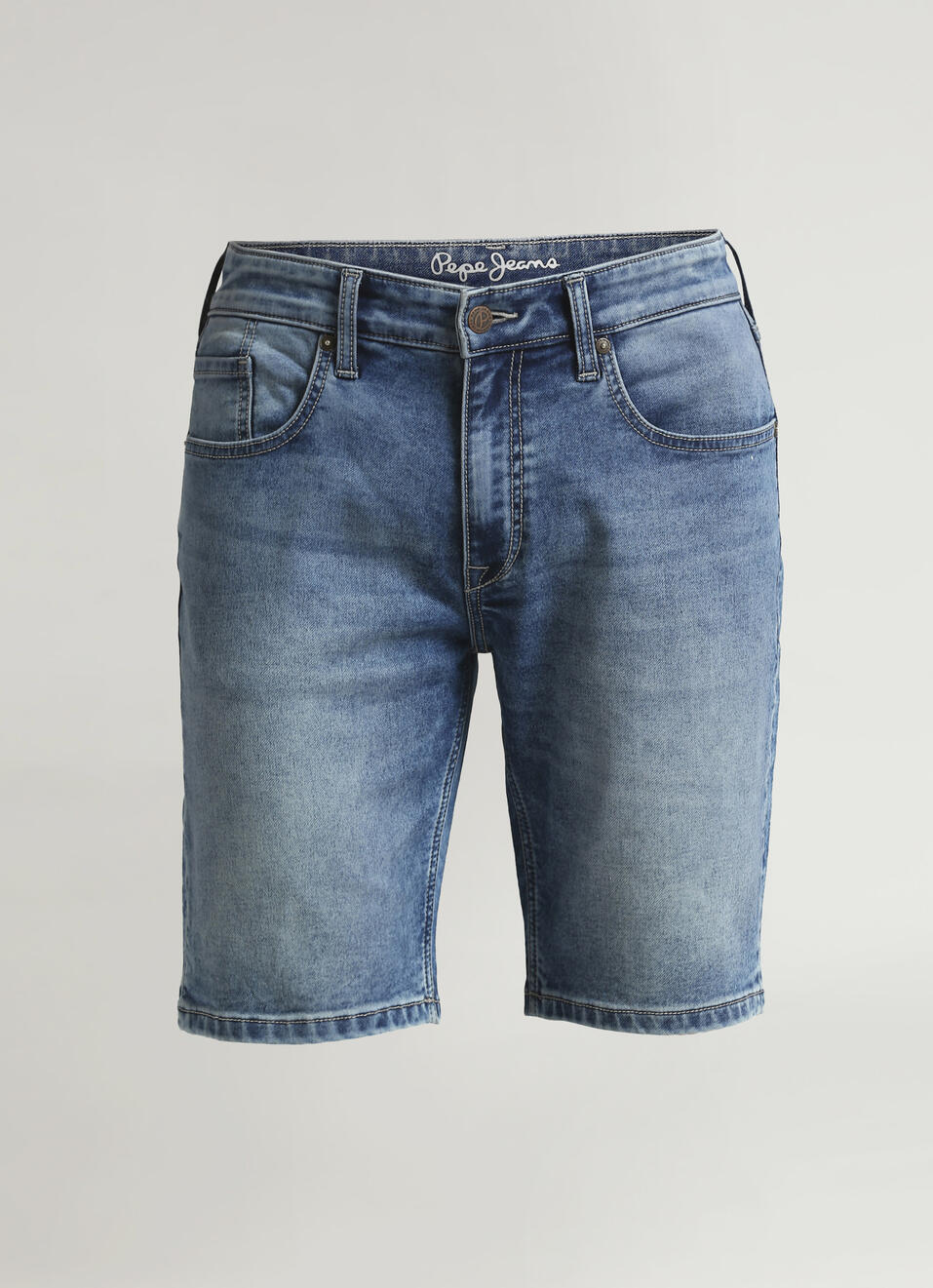 Chinox Blue Mid Rise Slim Fit Shorts, , large image number 6