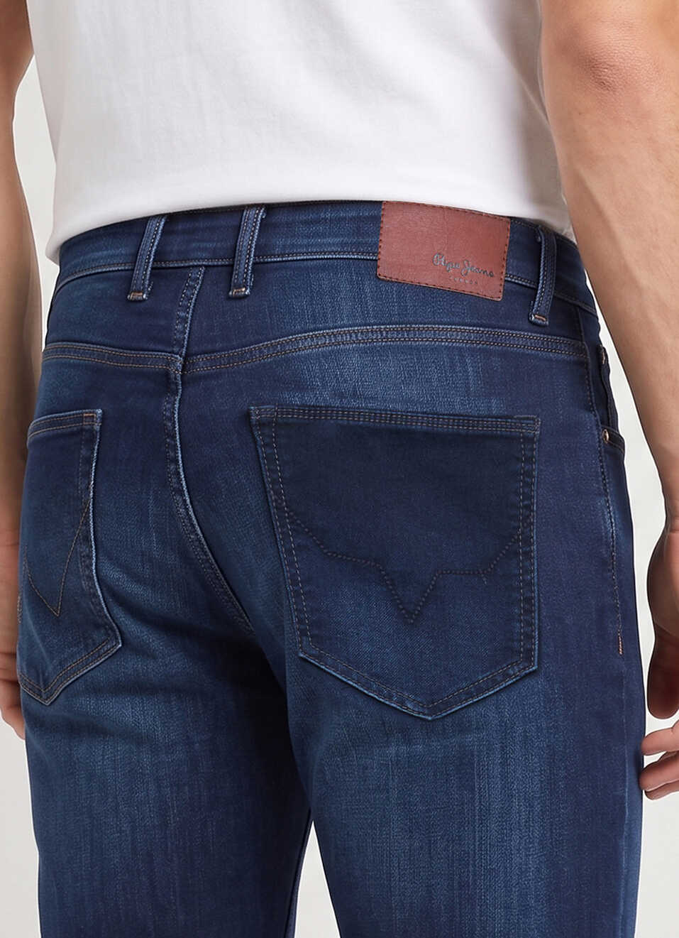 Men Blue Straight Fit Mid Rise Stretchable Jeans, , large image number 5